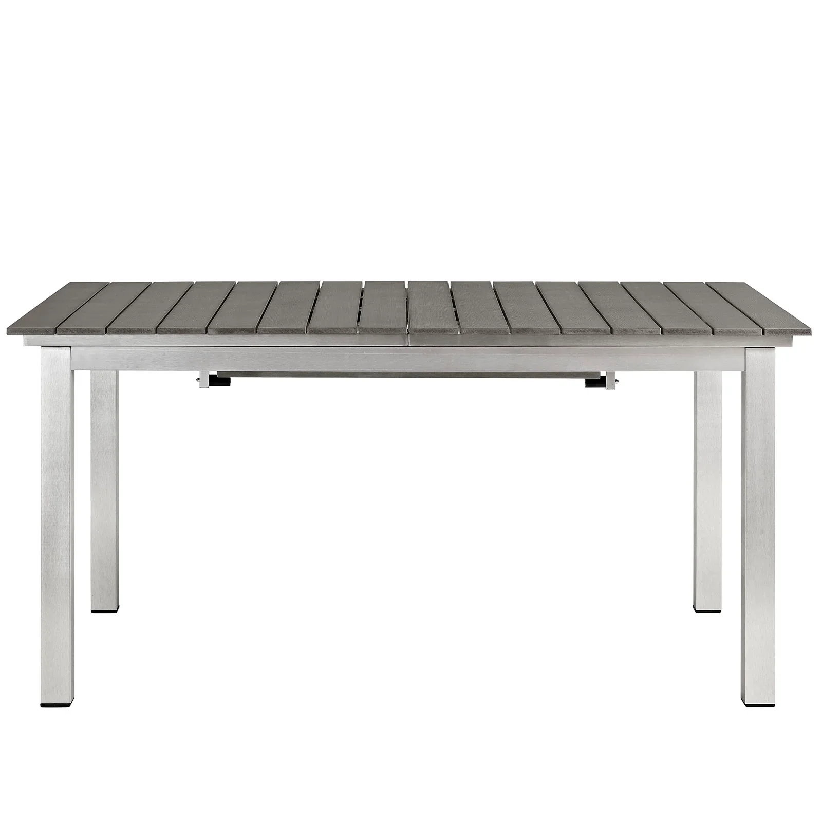 Shore Outdoor Patio Aluminum Dining Table in Silver Gray - Image 6