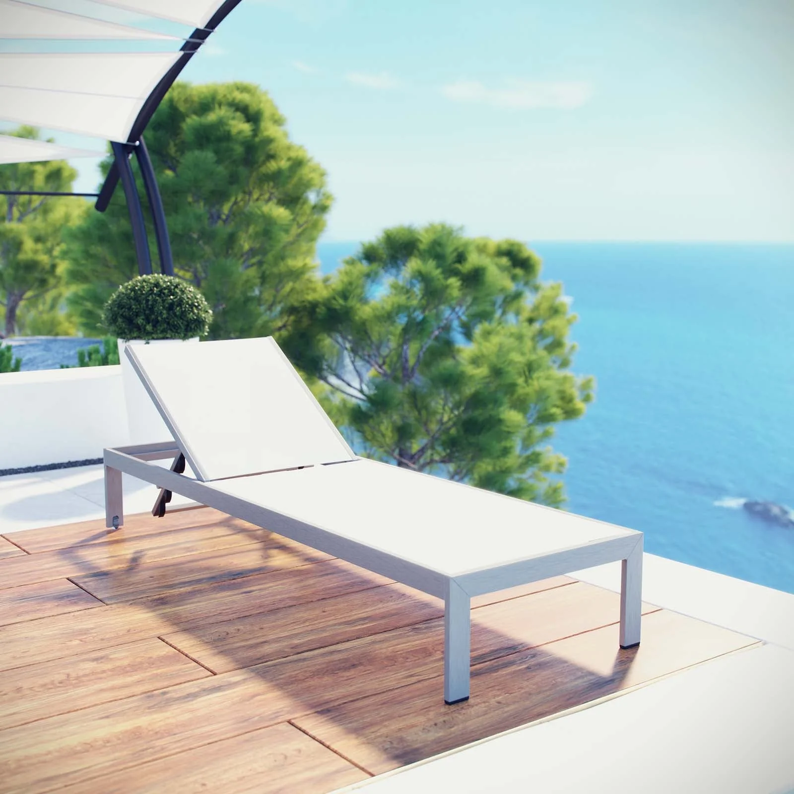 Shore Outdoor Patio Aluminum Mesh Chaise - Image 10