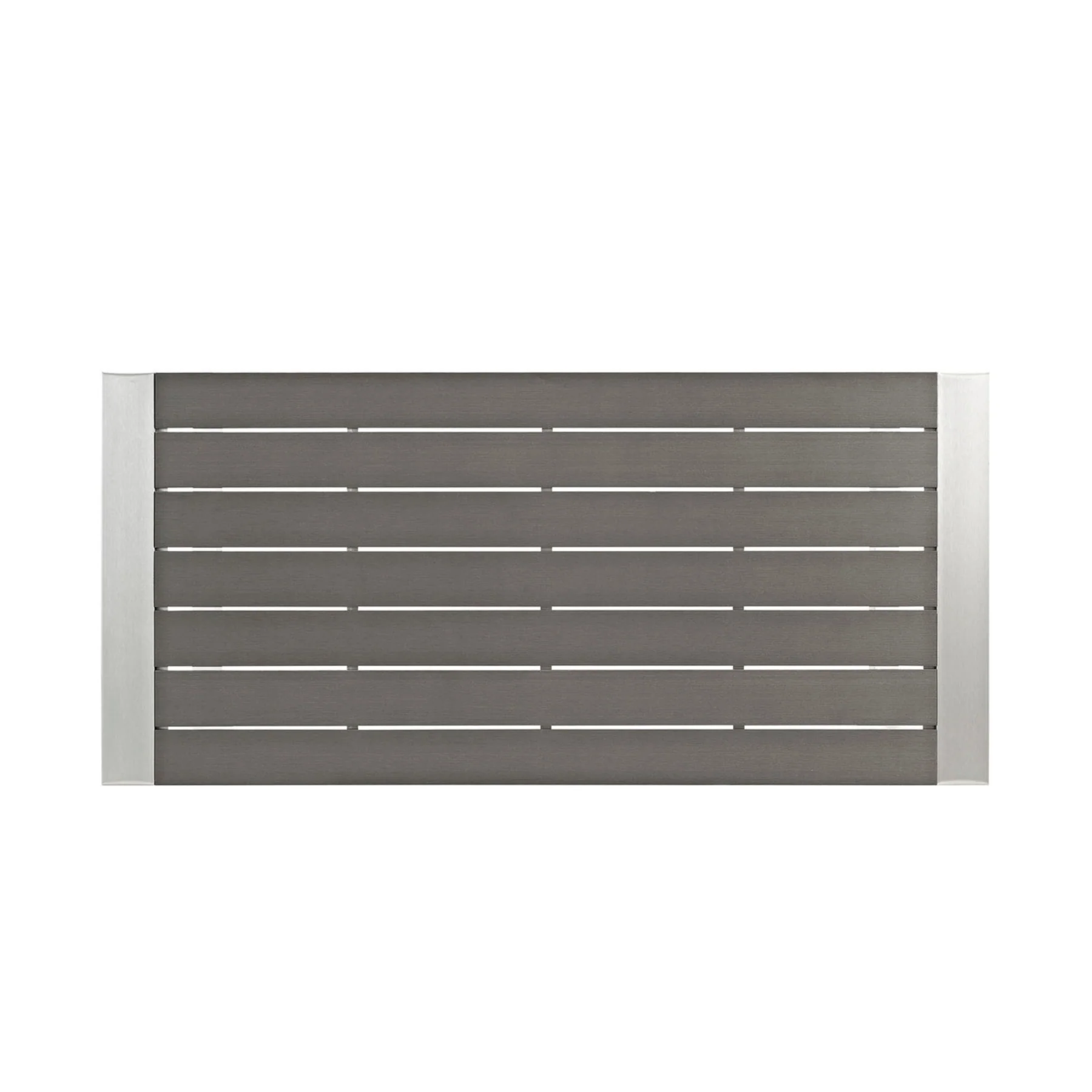 Shore Outdoor Patio Aluminum Rectangle Bar Table in Silver Gray - Image 4