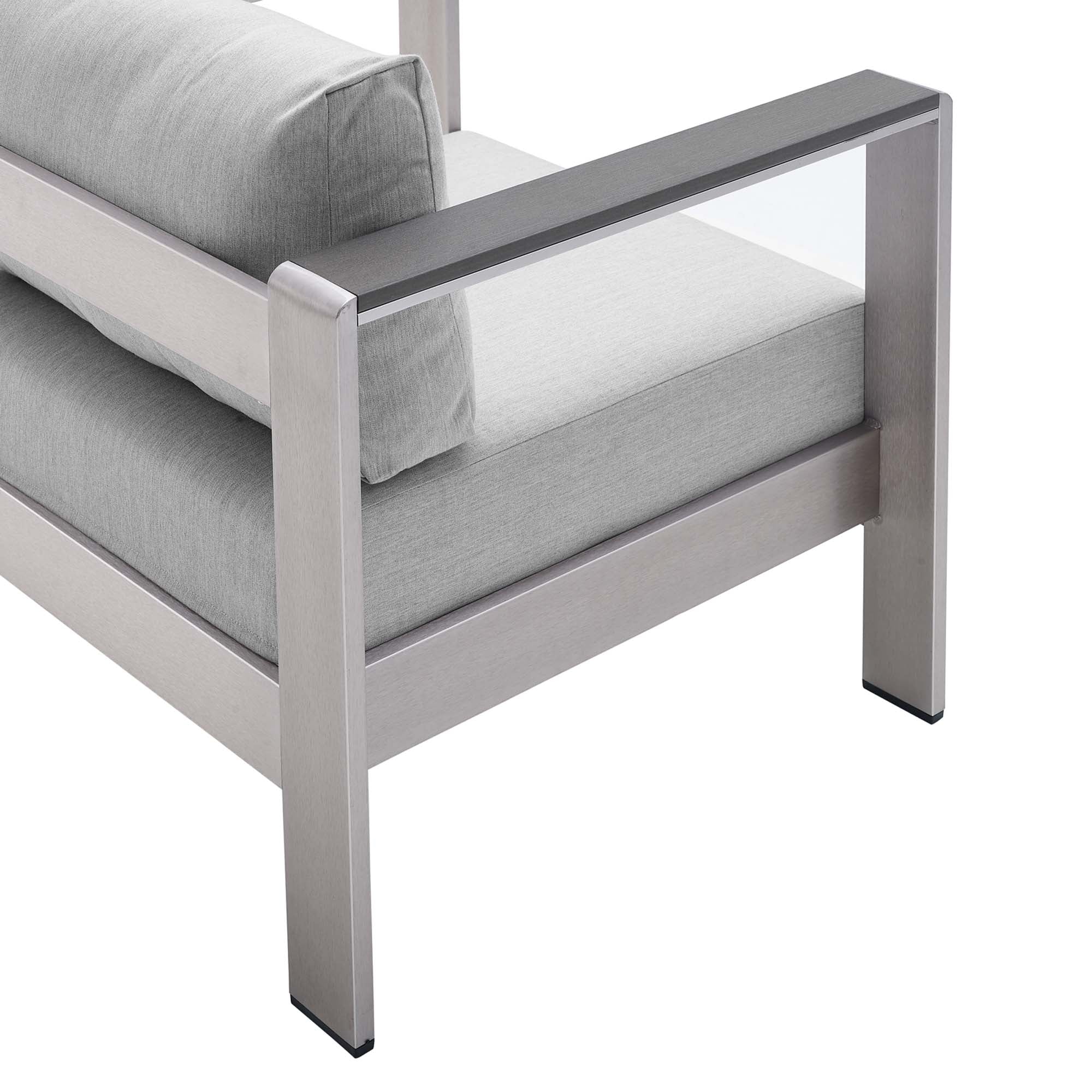 Shore Sunbrella® Fabric Aluminum Outdoor Patio Armchair - Image 6