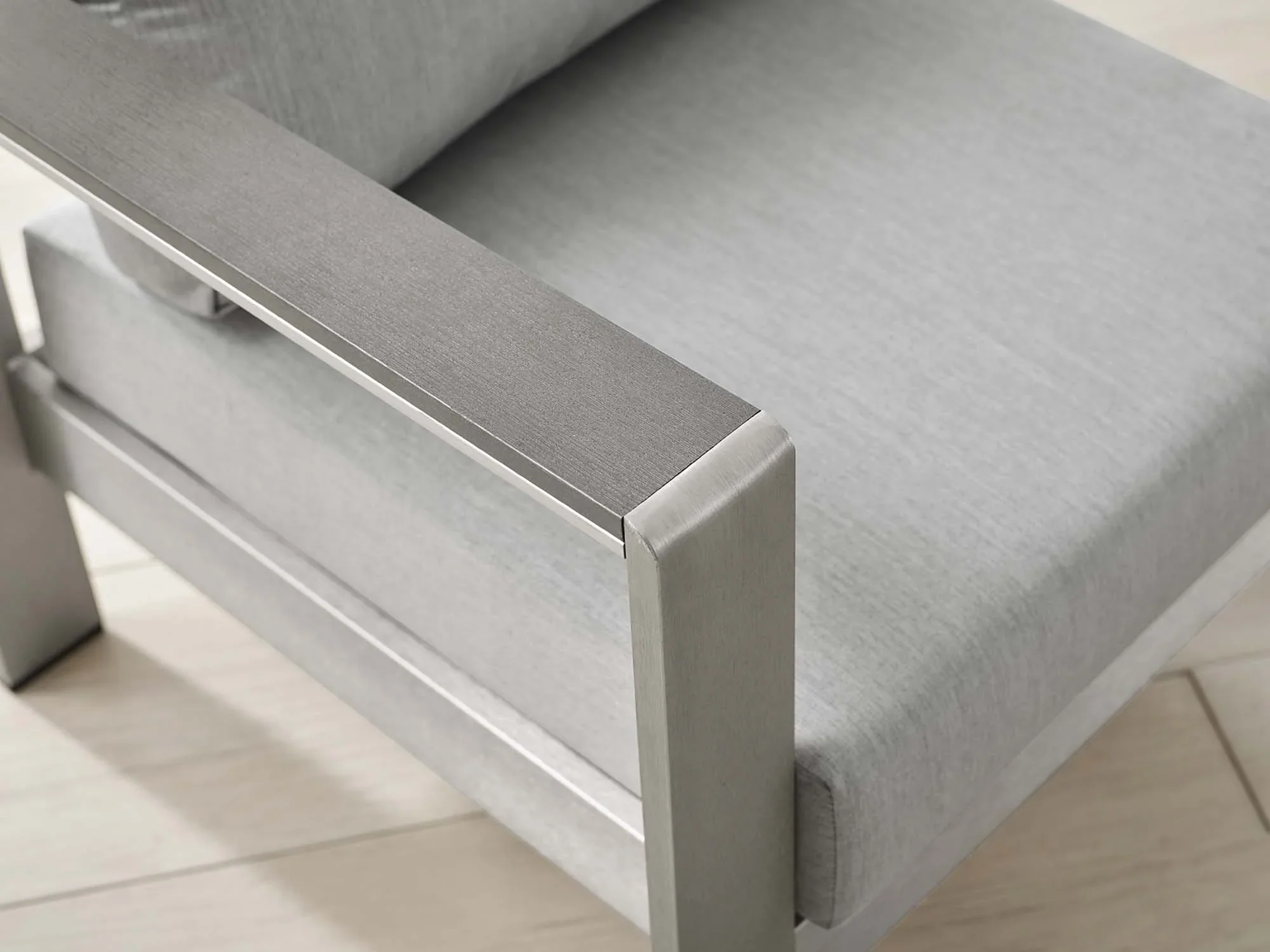 Shore Sunbrella® Fabric Aluminum Outdoor Patio Armchair - Image 7