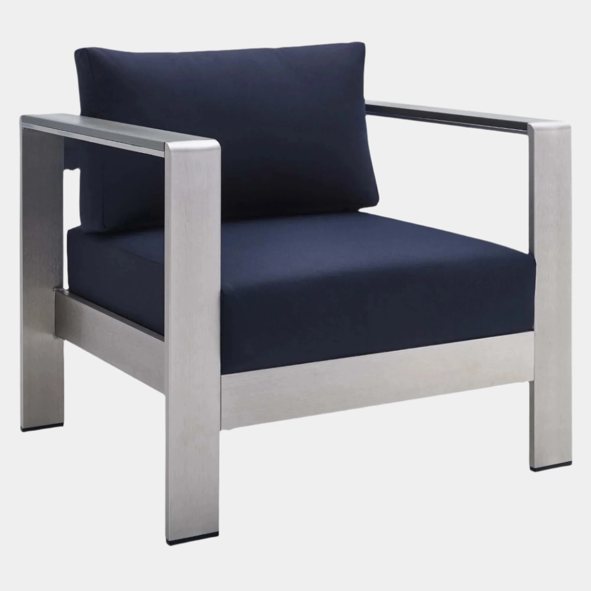 Shore Sunbrella® Fabric Aluminum Outdoor Patio Armchair - Image 9