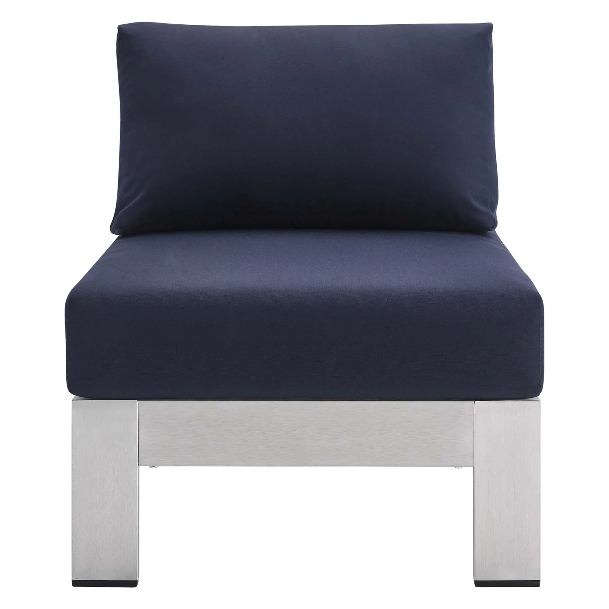 Shore Sunbrella® Fabric Aluminum Outdoor Patio Armless Chair - Image 11