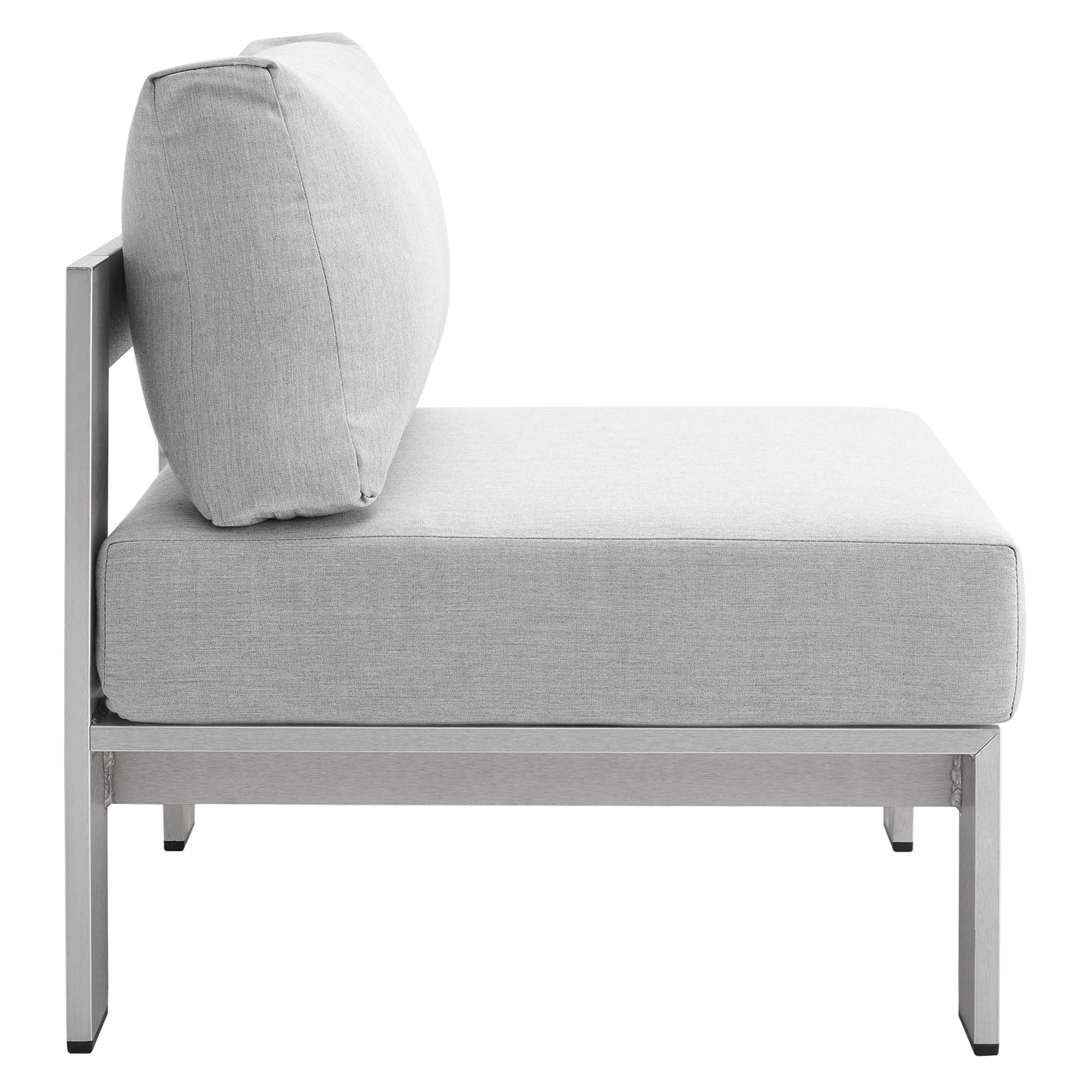 Shore Sunbrella® Fabric Aluminum Outdoor Patio Armless Chair - Image 5