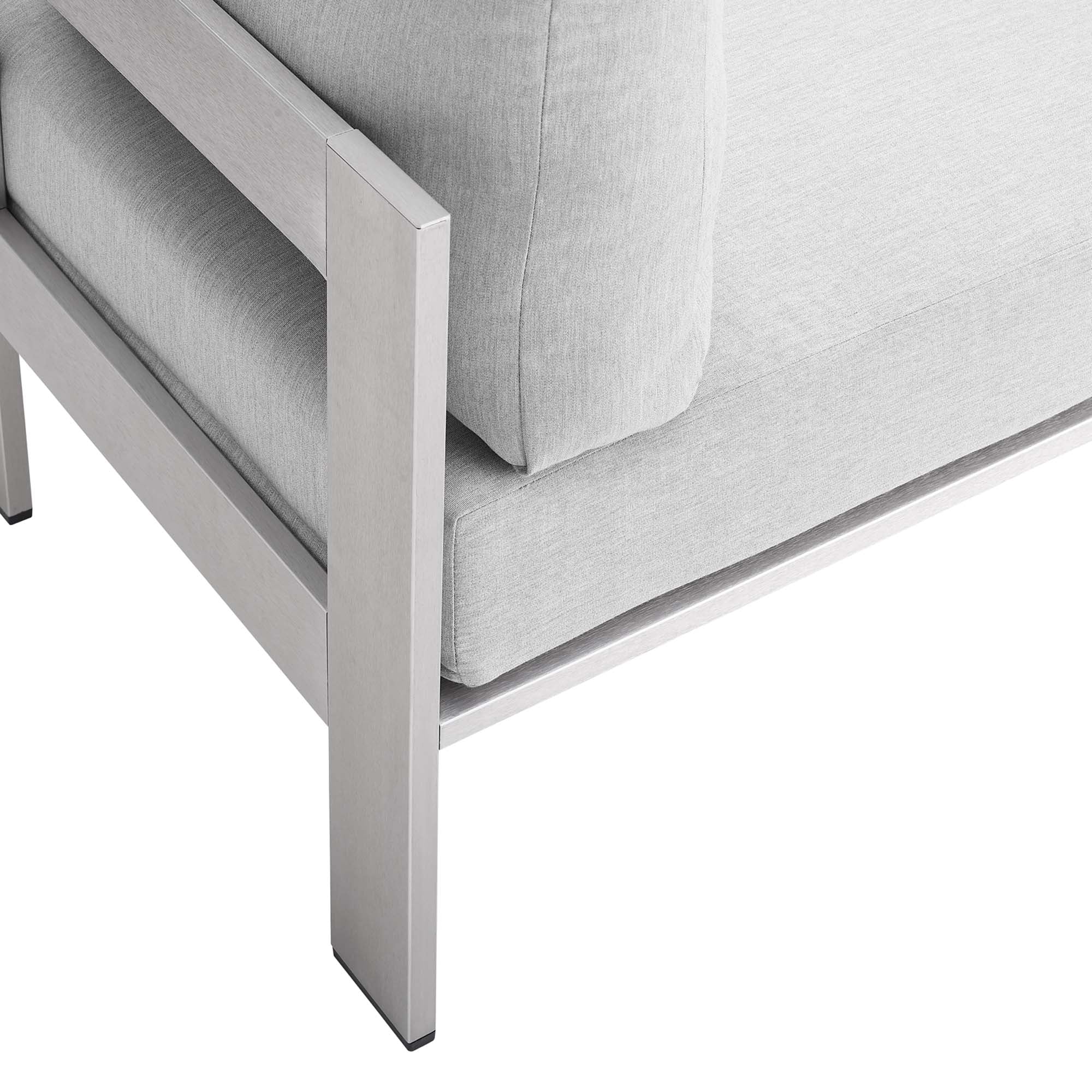 Shore Sunbrella® Fabric Aluminum Outdoor Patio Armless Chair - Image 7