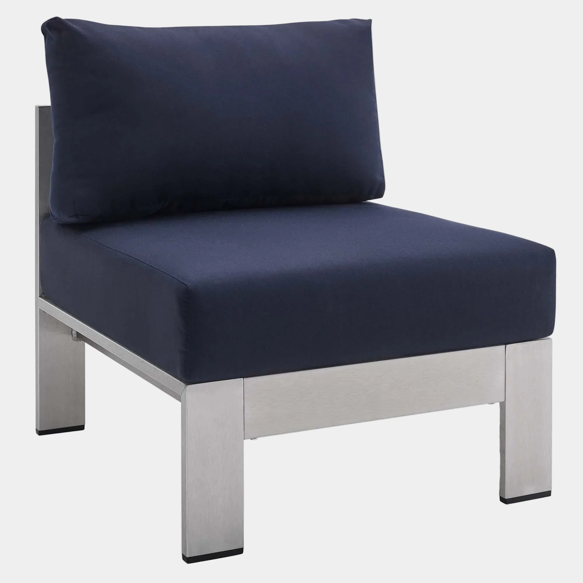 Shore Sunbrella® Fabric Aluminum Outdoor Patio Armless Chair - Image 8