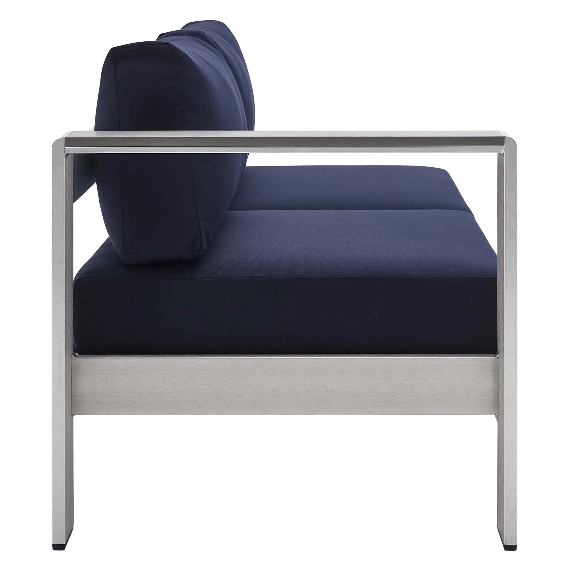 Shore Sunbrella® Fabric Aluminum Outdoor Patio Left-Arm Loveseat - Image 13