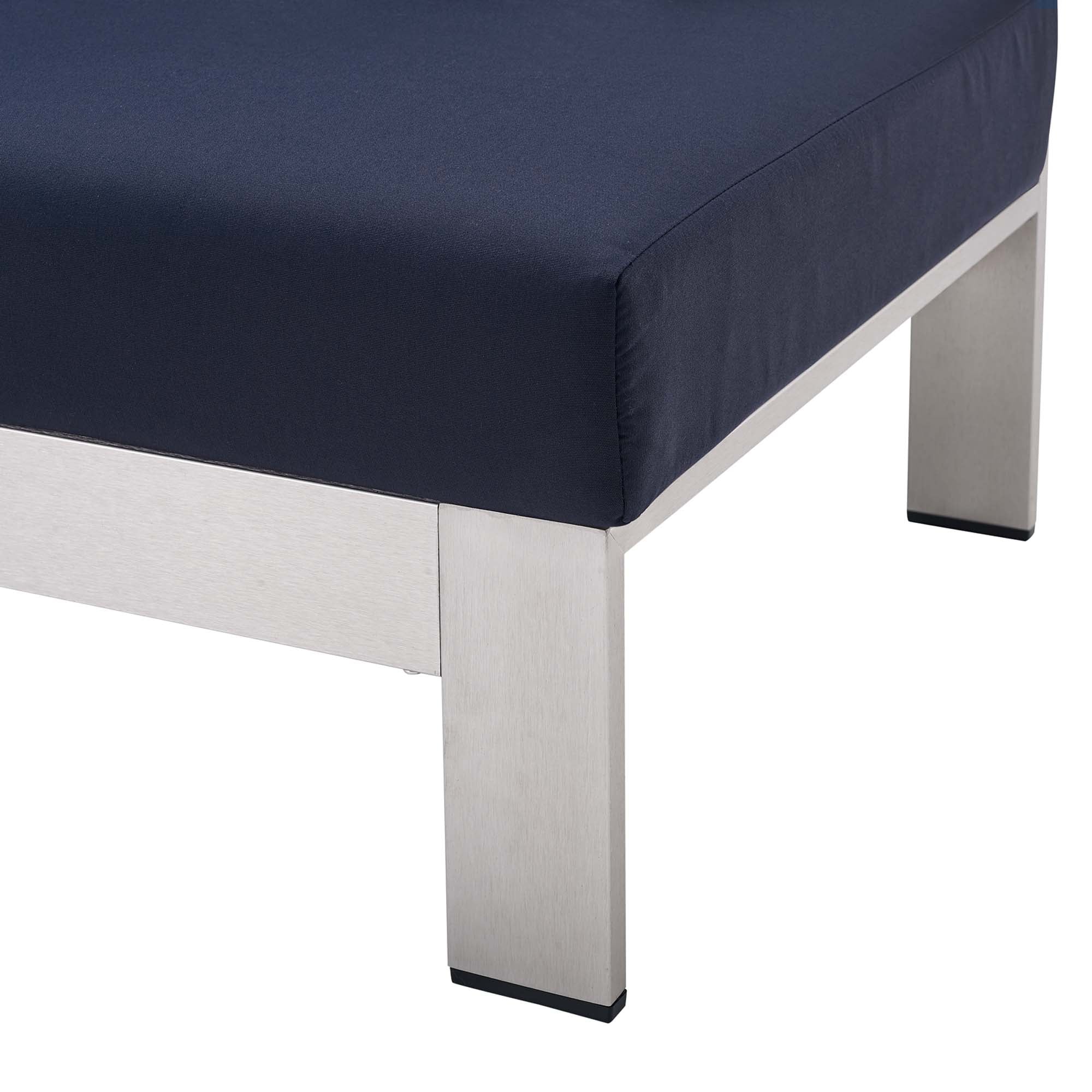 Shore Sunbrella® Fabric Aluminum Outdoor Patio Left-Arm Loveseat - Image 15