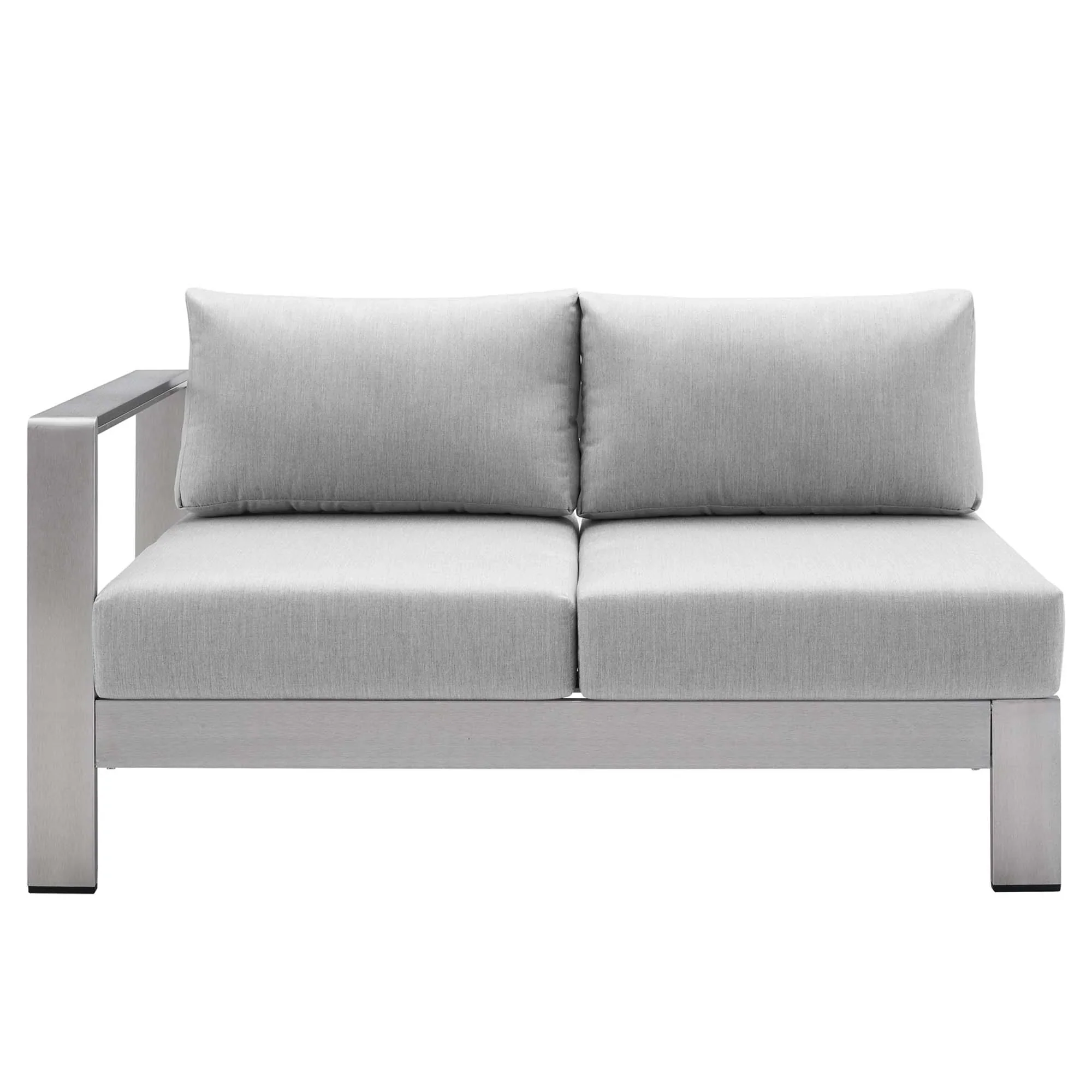 Shore Sunbrella® Fabric Aluminum Outdoor Patio Left-Arm Loveseat - Image 4