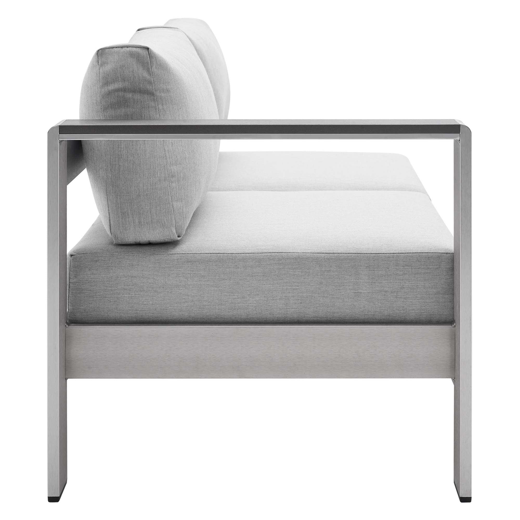 Shore Sunbrella® Fabric Aluminum Outdoor Patio Left-Arm Loveseat - Image 6