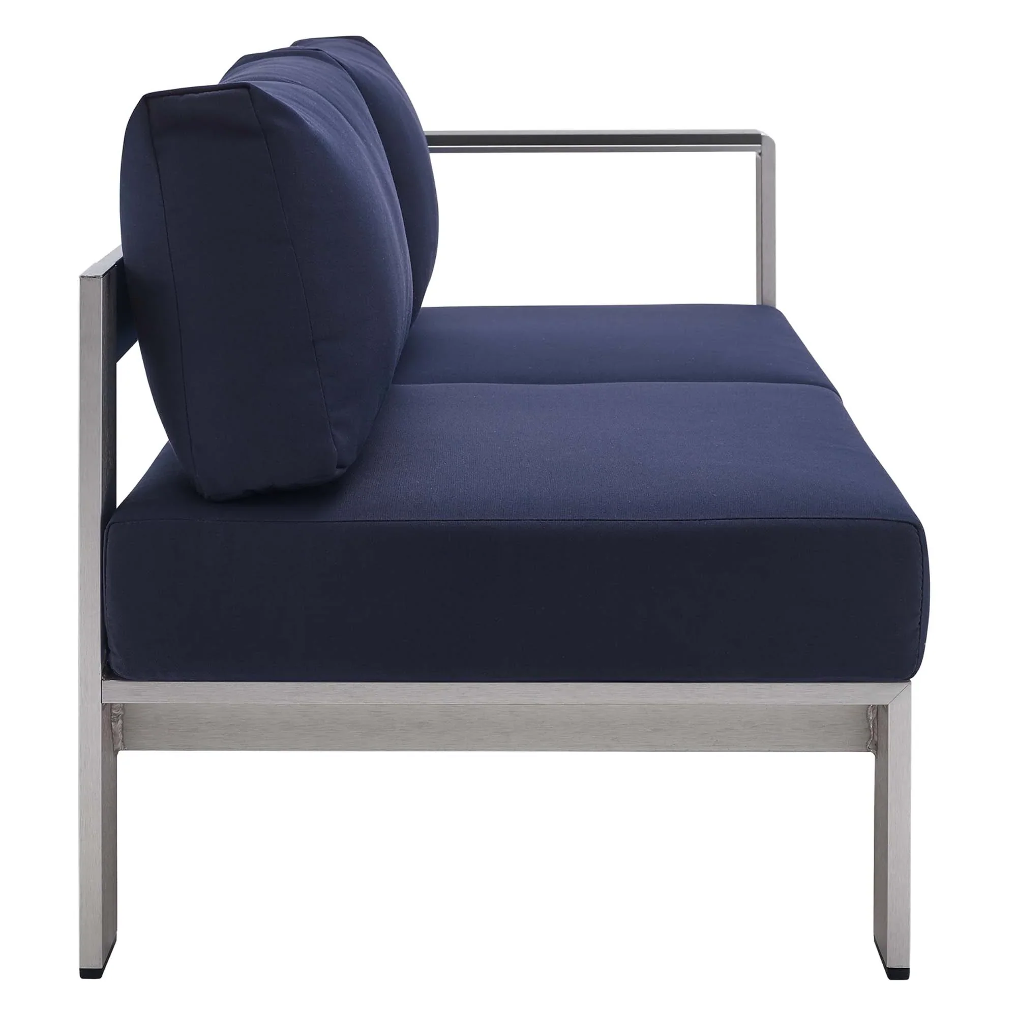 Shore Sunbrella® Fabric Aluminum Outdoor Patio Right-Arm Loveseat - Image 11