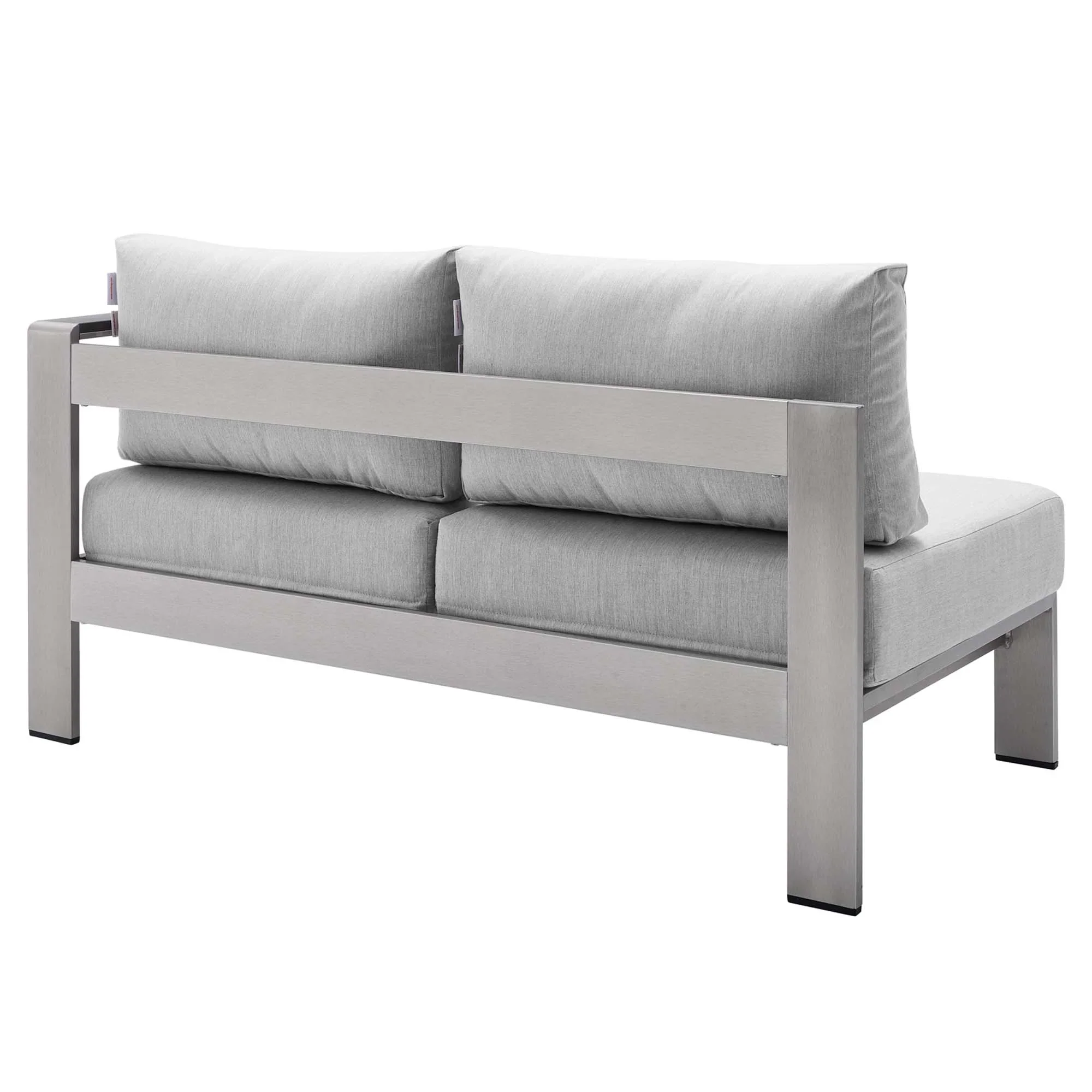 Shore Sunbrella® Fabric Aluminum Outdoor Patio Right-Arm Loveseat - Image 5