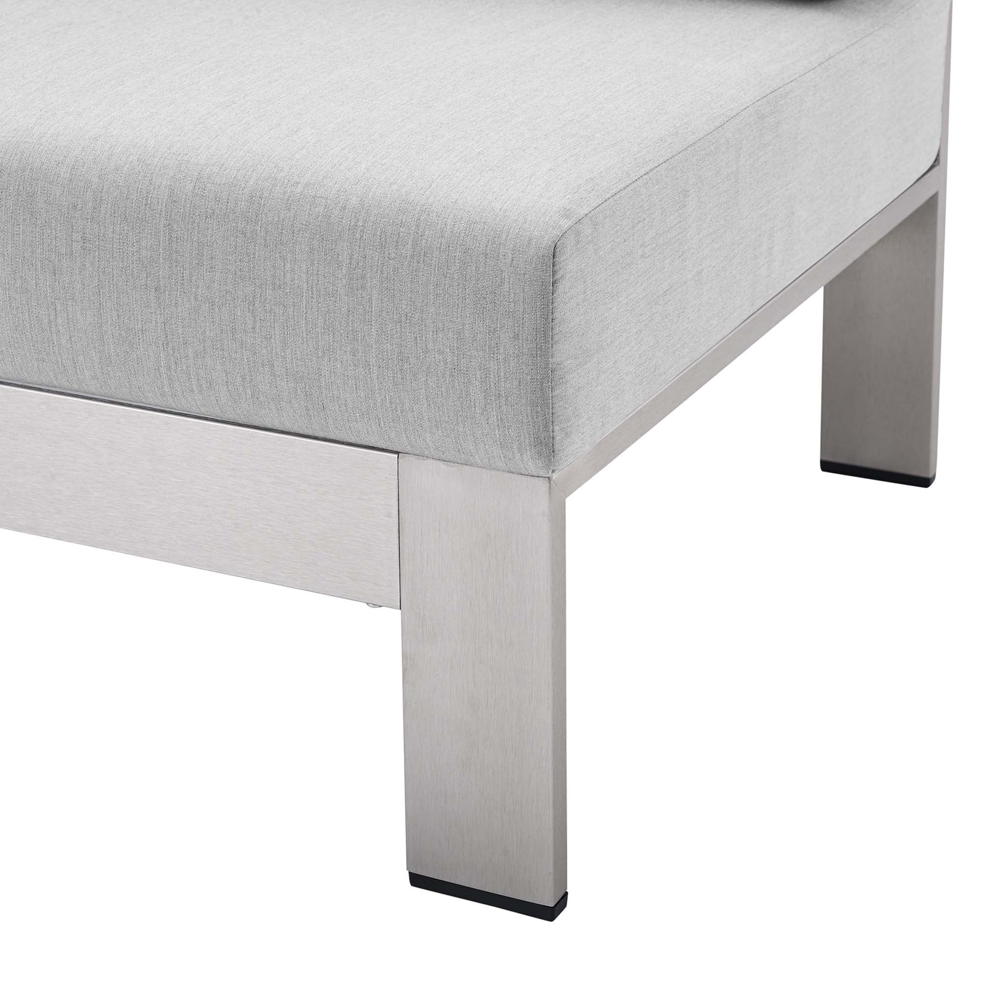 Shore Sunbrella® Fabric Aluminum Outdoor Patio Right-Arm Loveseat - Image 6