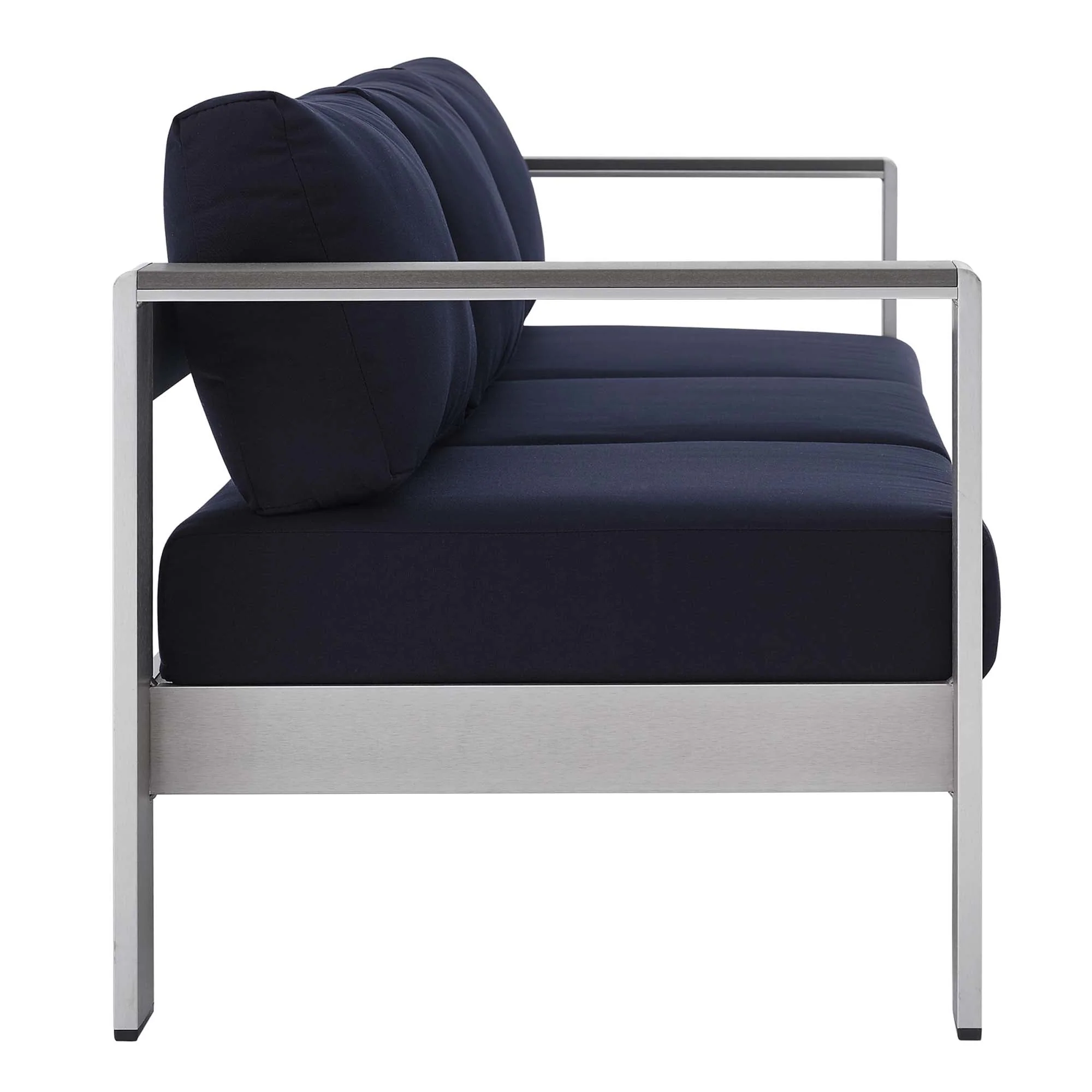 Shore Sunbrella® Fabric Aluminum Outdoor Patio Sofa - Image 11