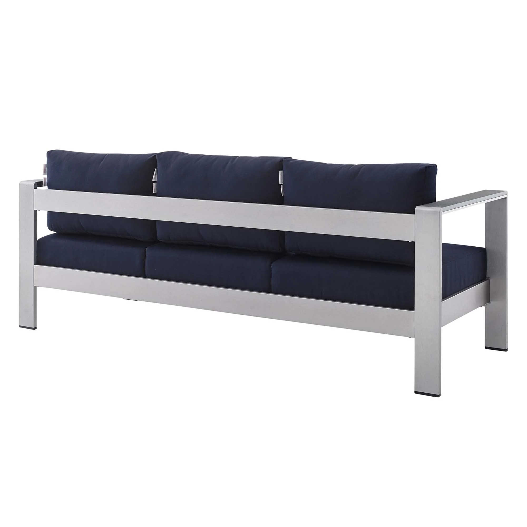Shore Sunbrella® Fabric Aluminum Outdoor Patio Sofa - Image 12