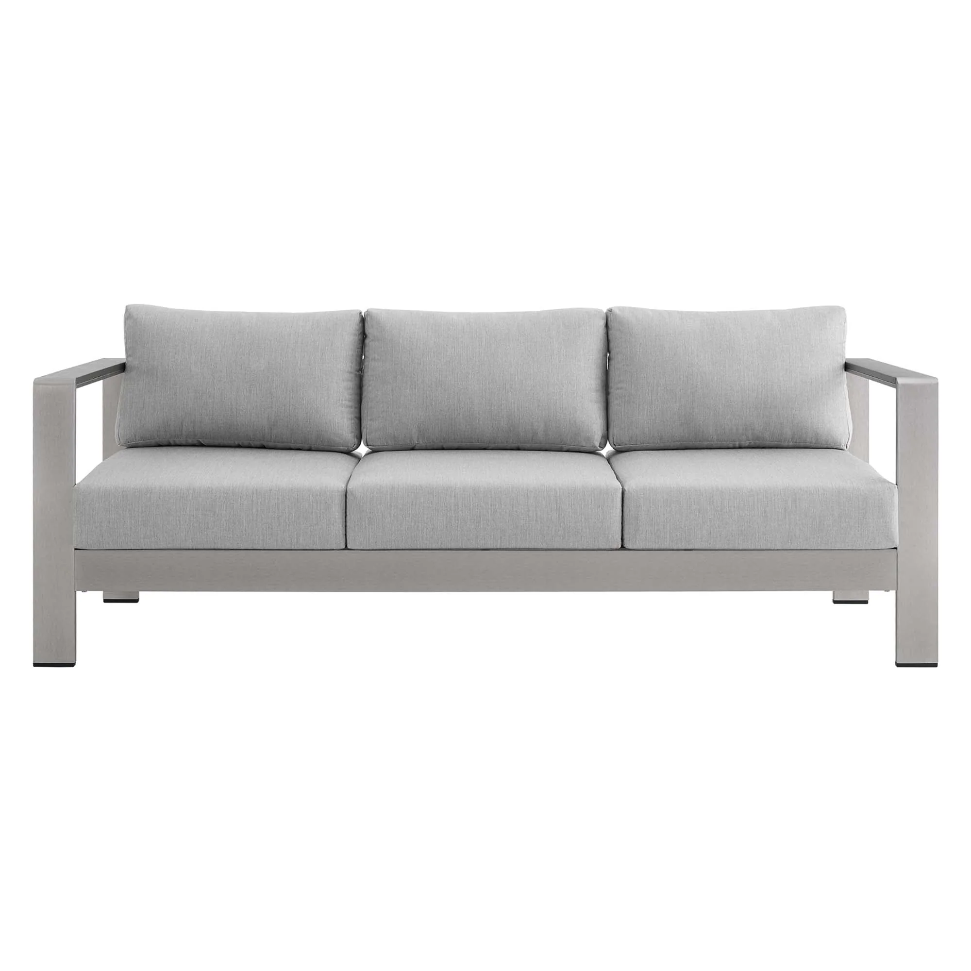 Shore Sunbrella® Fabric Aluminum Outdoor Patio Sofa - Image 6
