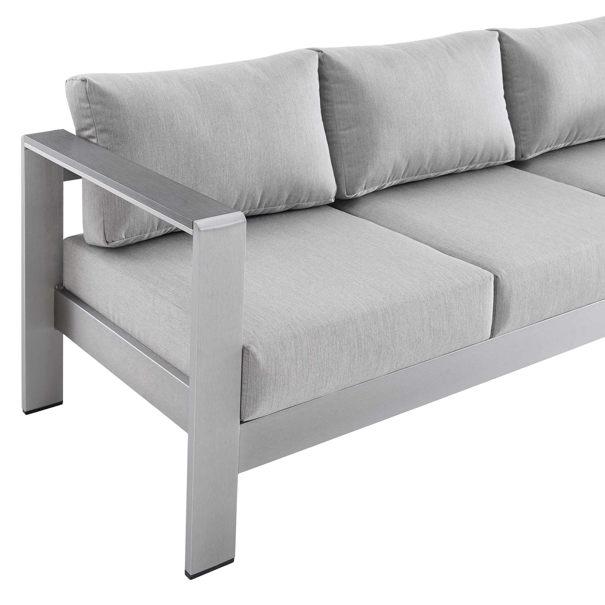 Shore Sunbrella® Fabric Aluminum Outdoor Patio Sofa - Image 7