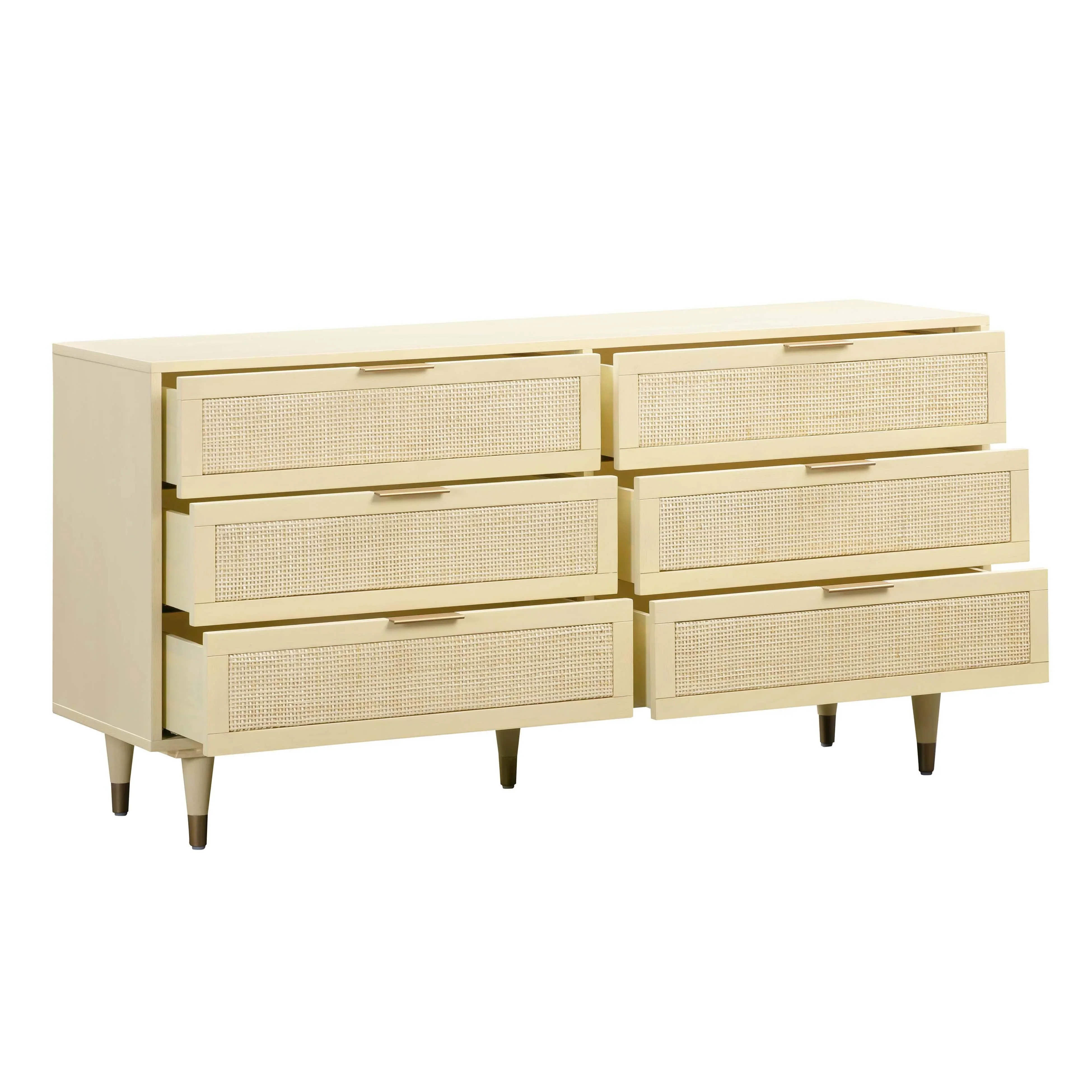 Sierra 60" Cane 6-Drawer Dresser - Image 12