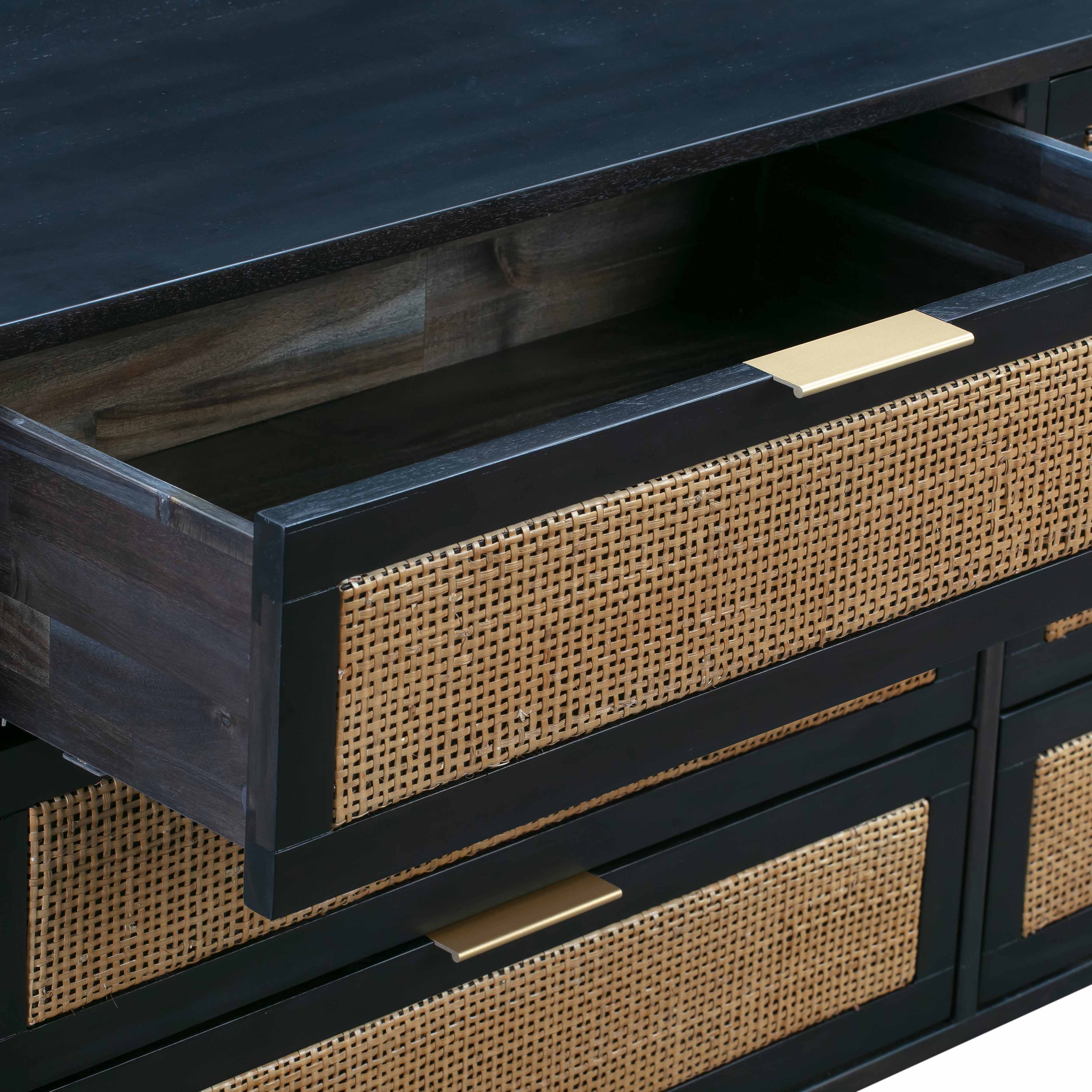 Sierra 60" Cane 6-Drawer Dresser - Image 6