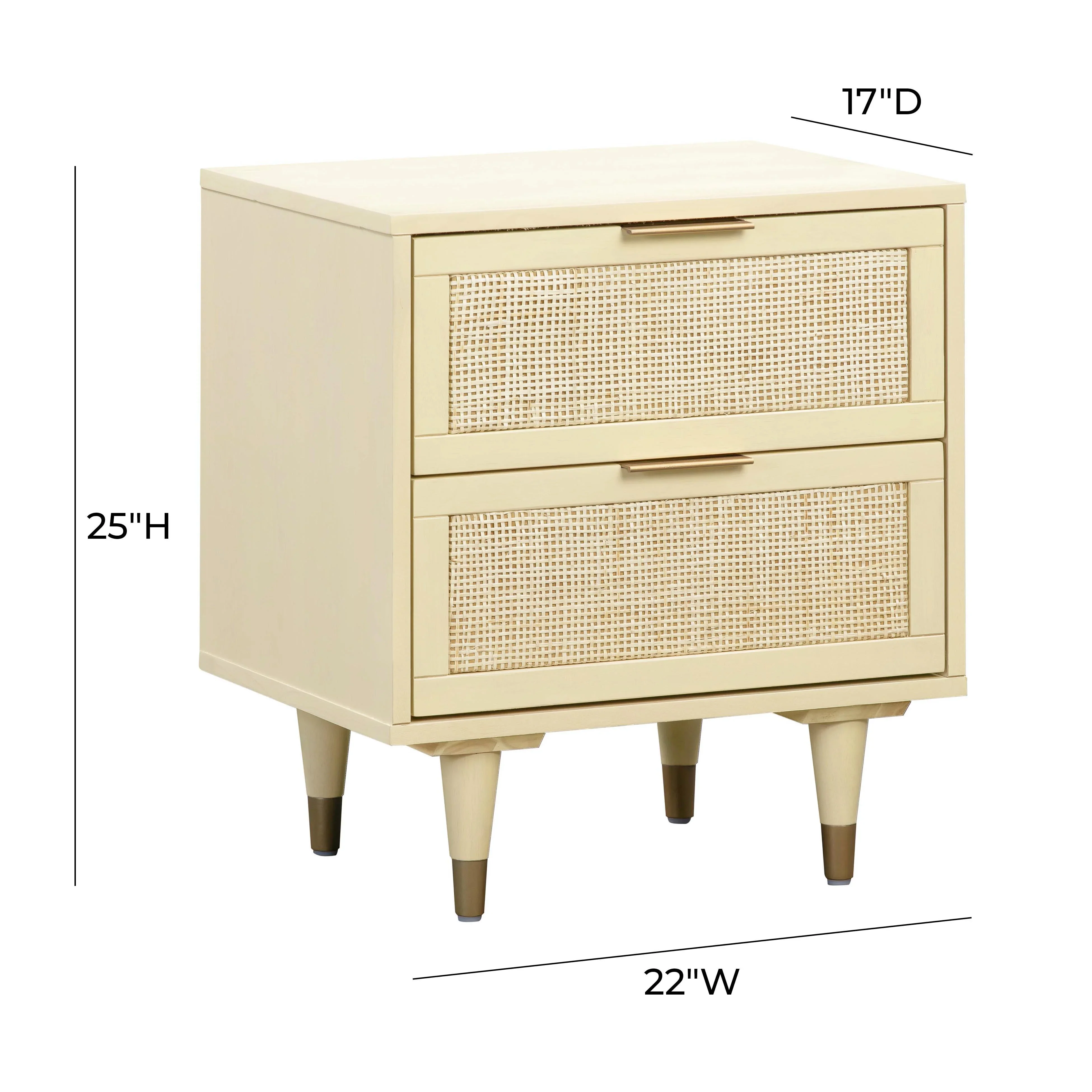 Sierra 22" Cane 2-Drawer Nightstand - Image 14