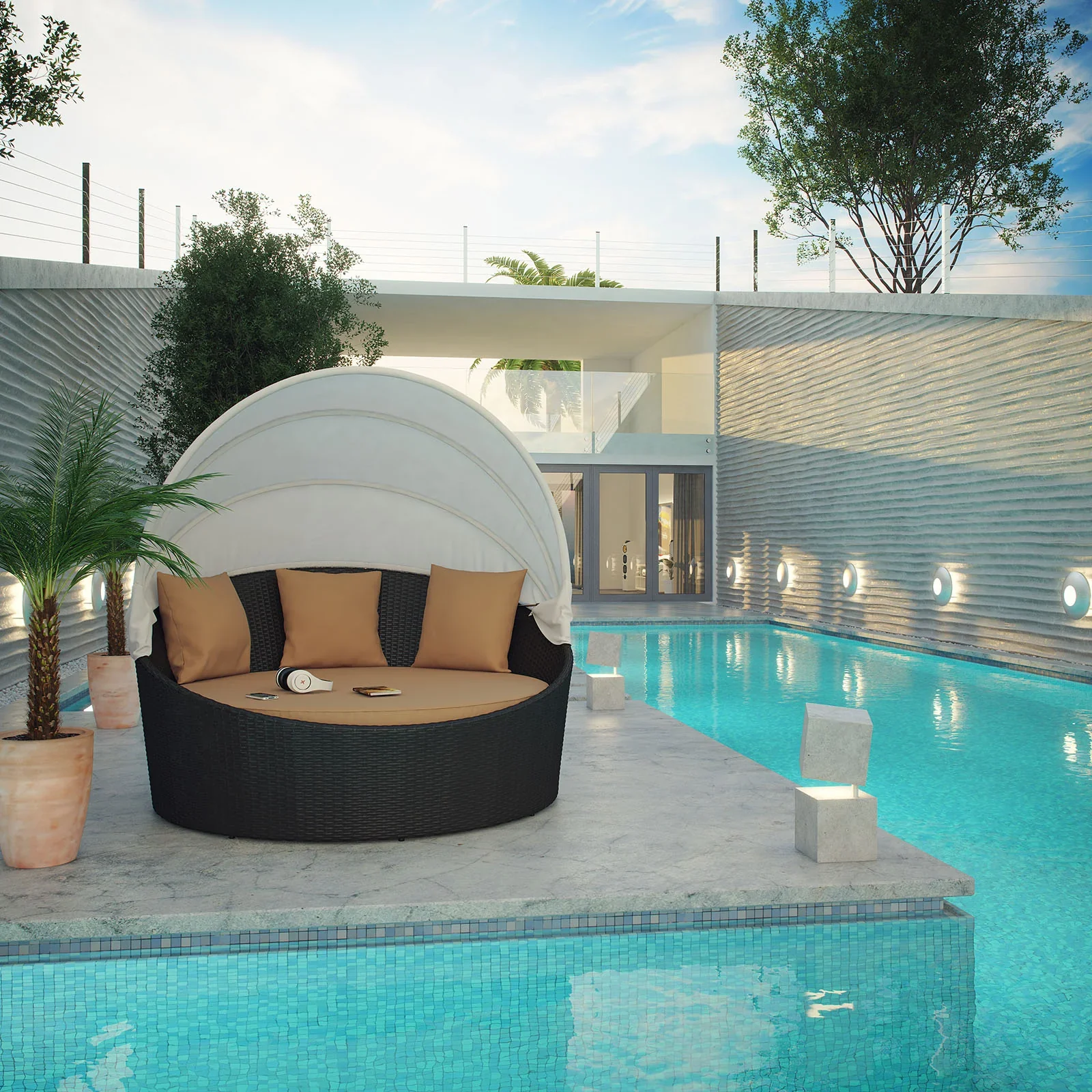 Siesta Canopy Outdoor Patio Daybed - Image 16