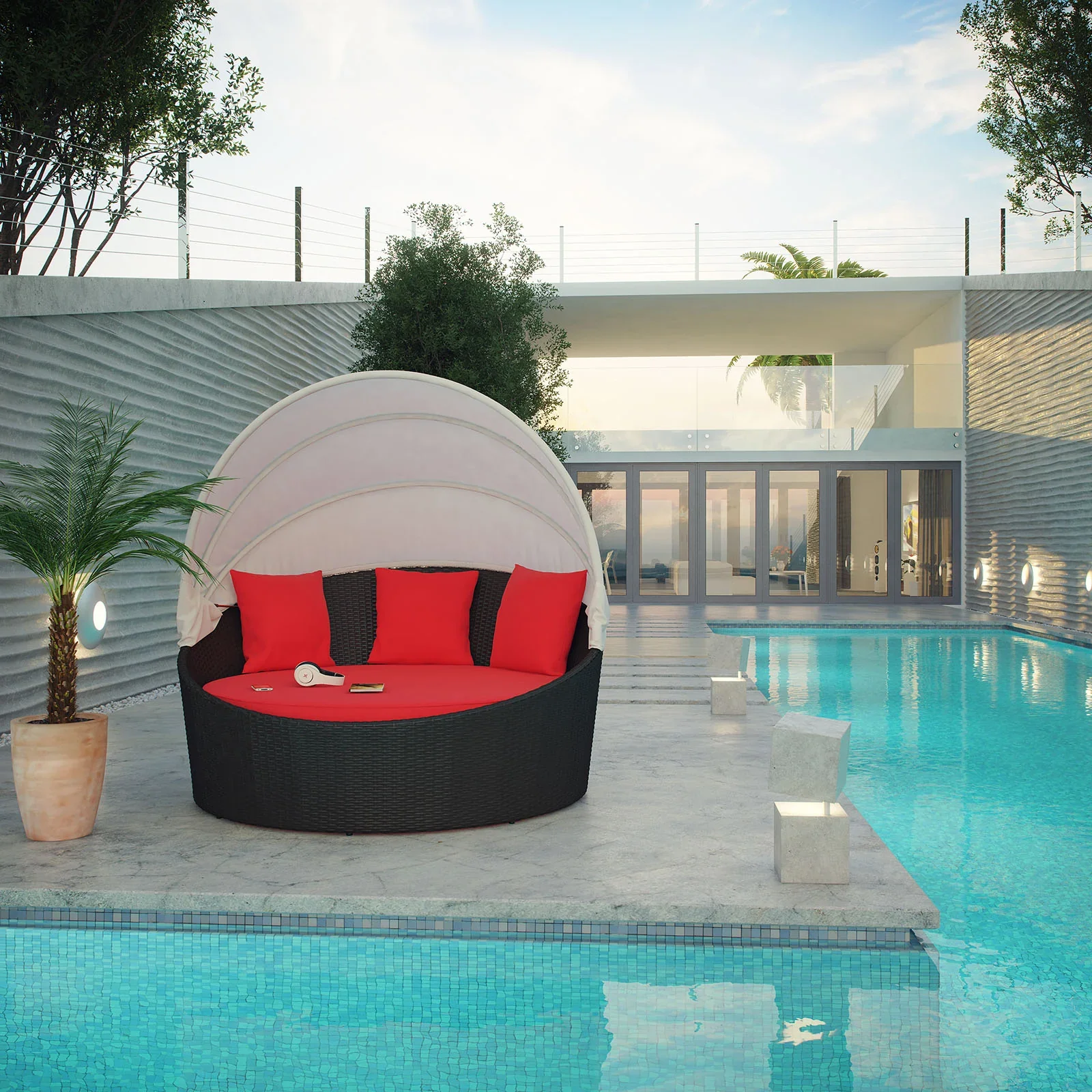 Siesta Canopy Outdoor Patio Daybed - Image 22