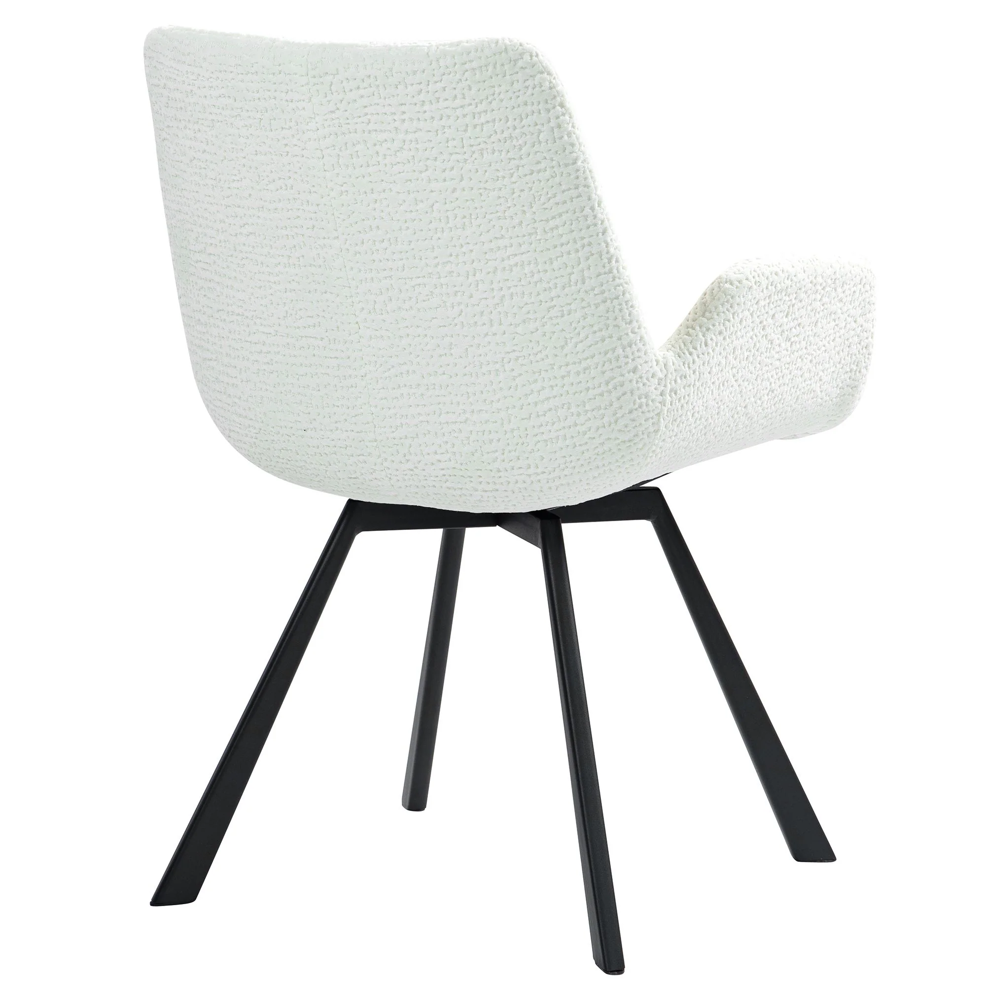 Signy Swivel Dining Chair, set of 2, in Ivory and Black - Image 3
