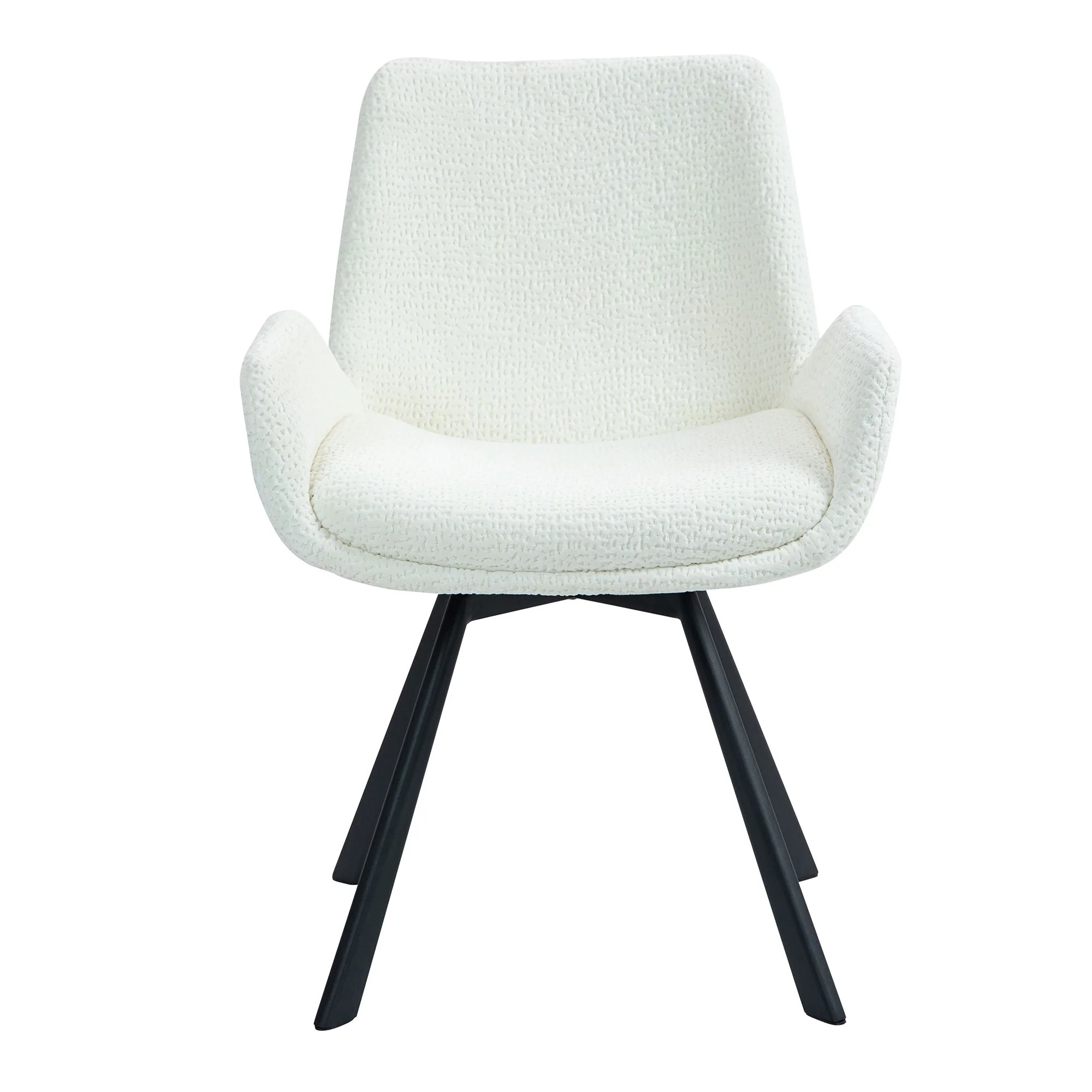 Signy Swivel Dining Chair, set of 2, in Ivory and Black - Image 5