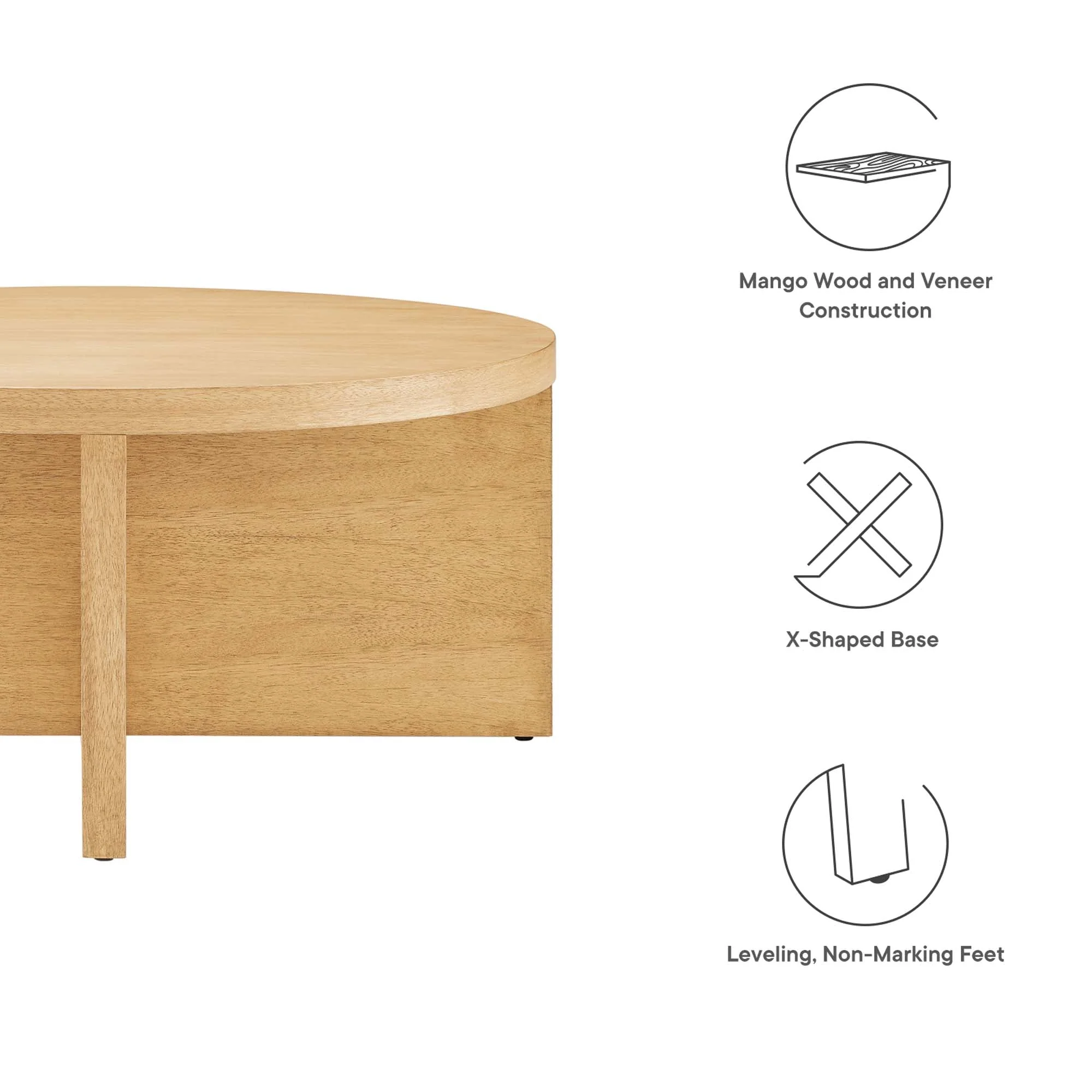 Silas Round Wood Coffee Table - Image 7