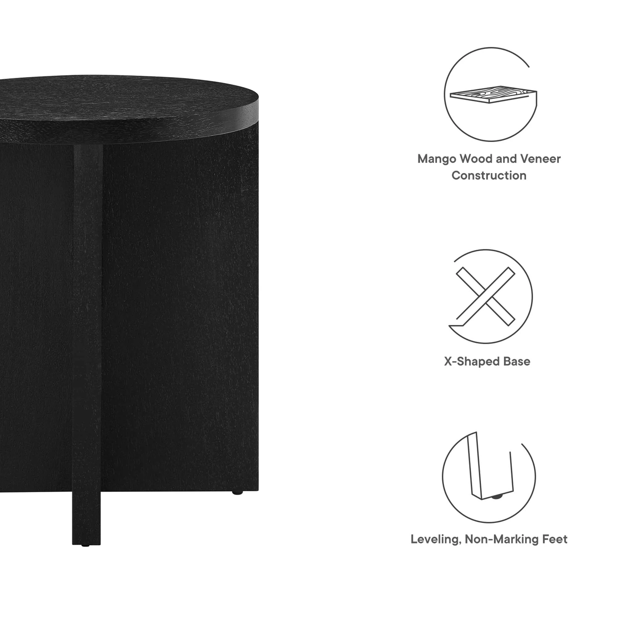 Silas Round Wood Side Table - Image 15