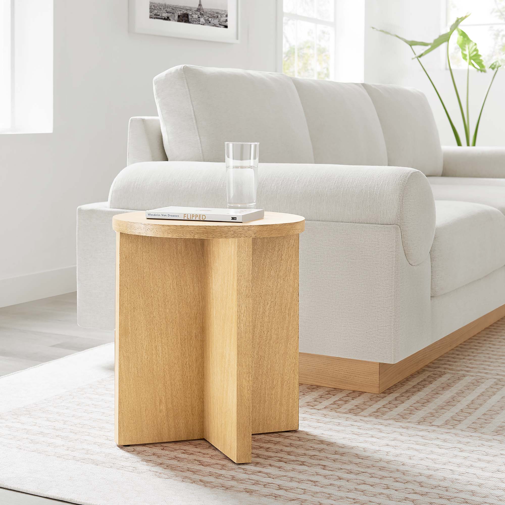 Silas Round Wood Side Table - Image 2