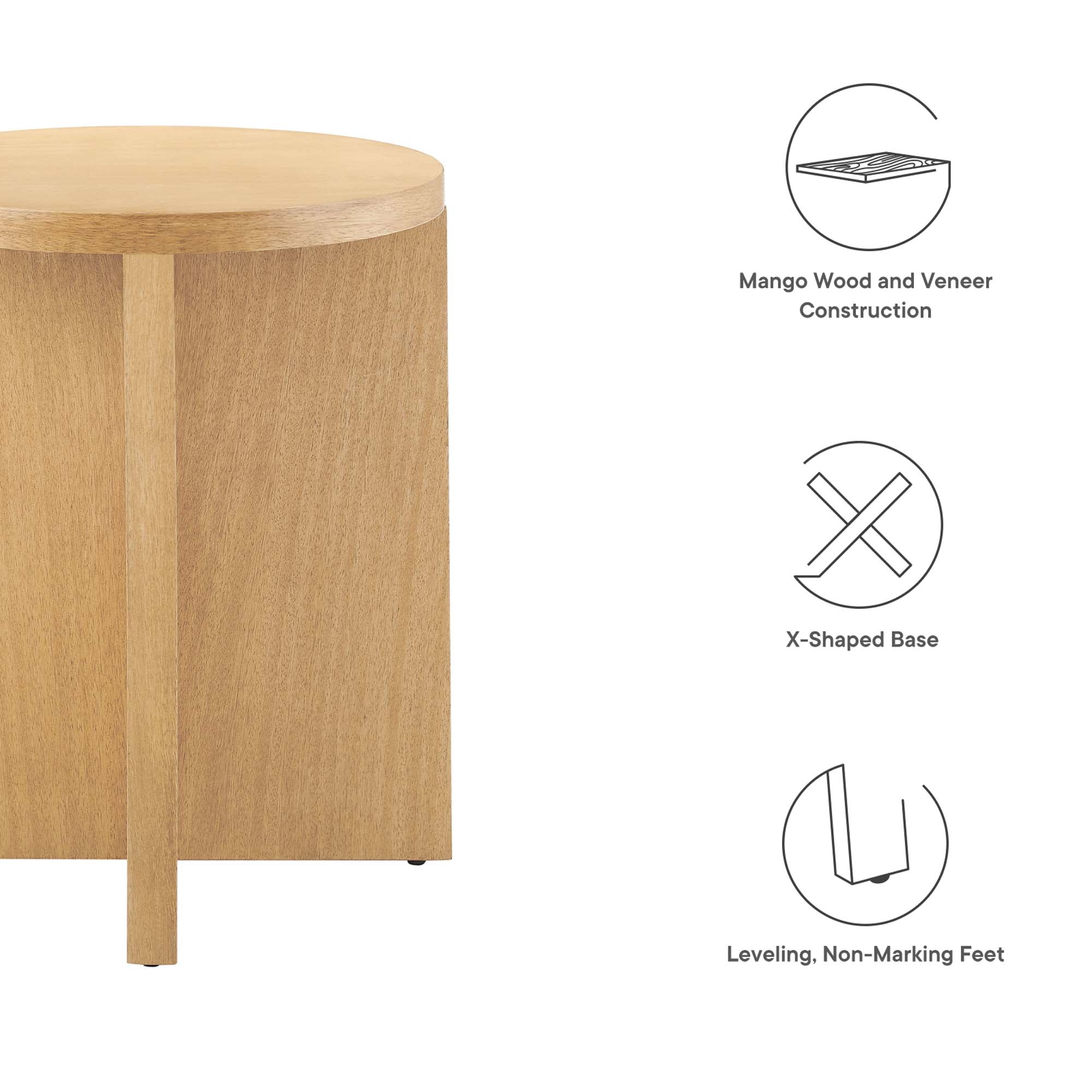 Silas Round Wood Side Table - Image 7