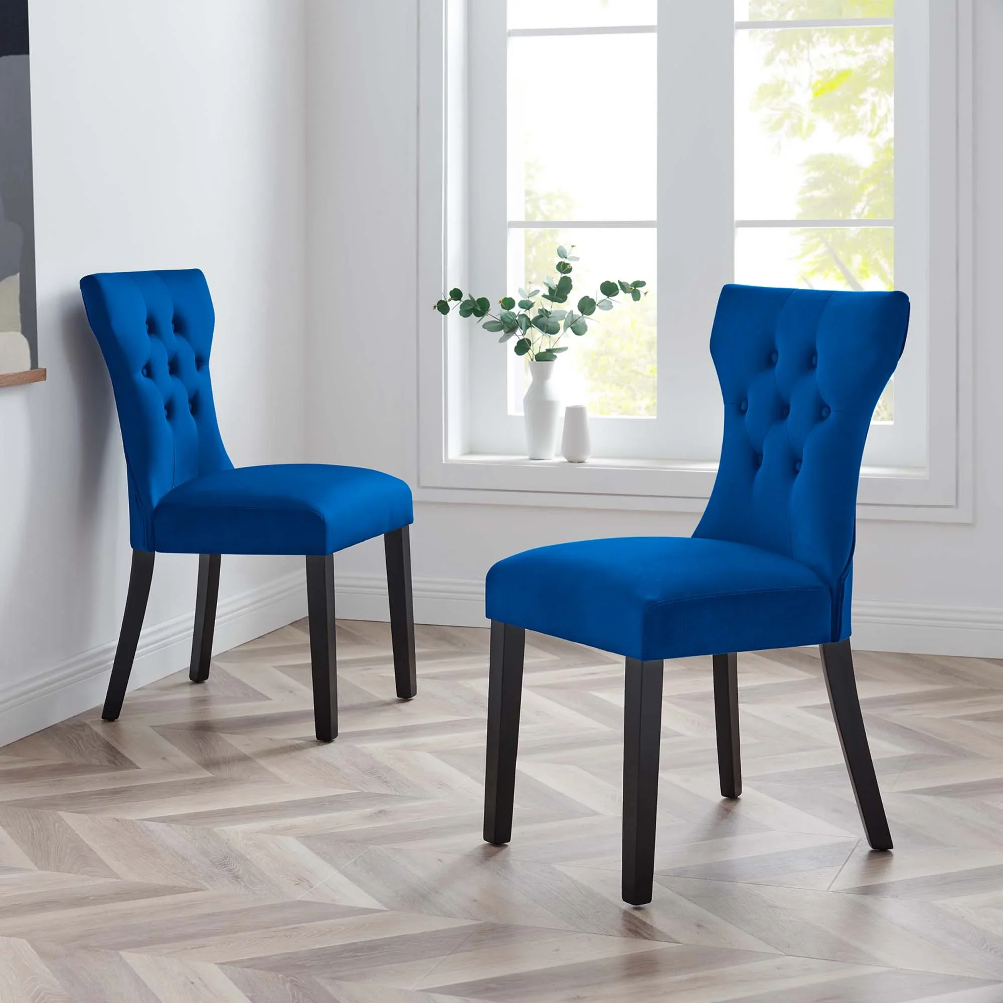 Silhouette Performance Velvet Dining Chairs Set of 2 - Image 11