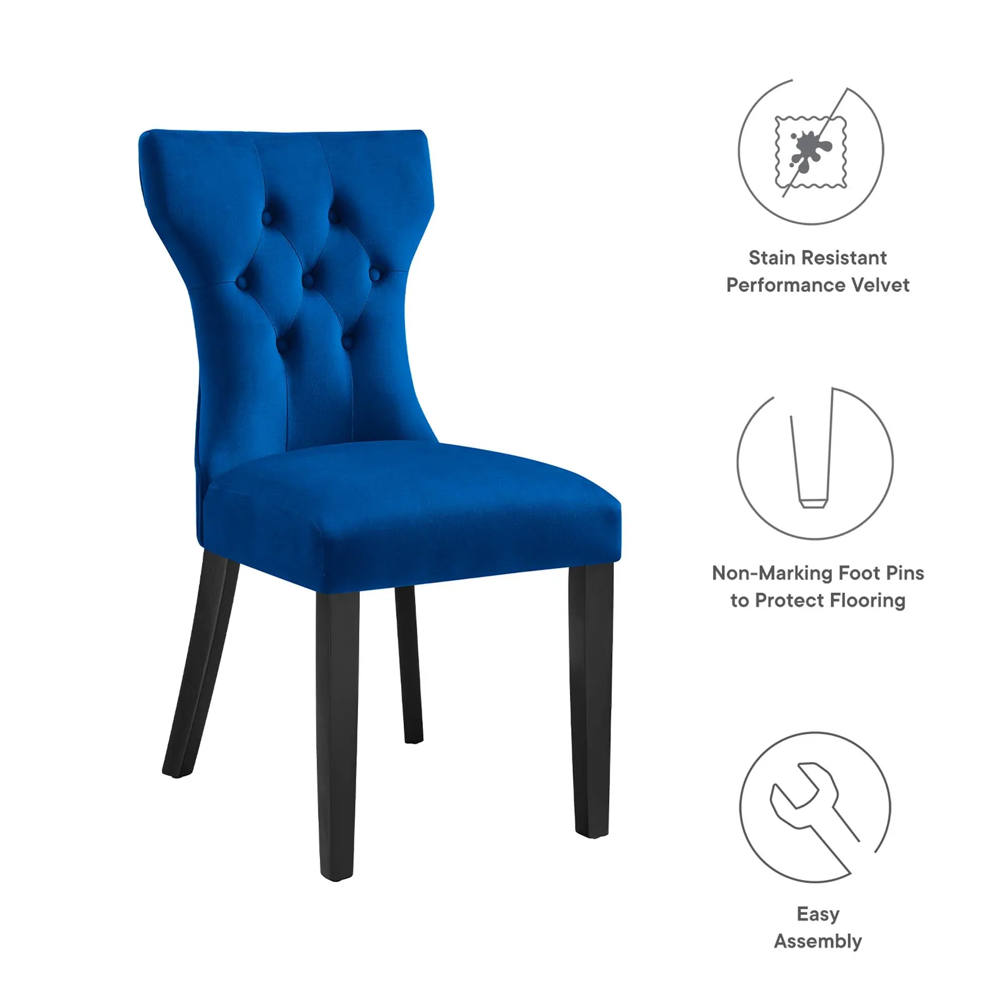 Silhouette Performance Velvet Dining Chairs Set of 2 - Image 18