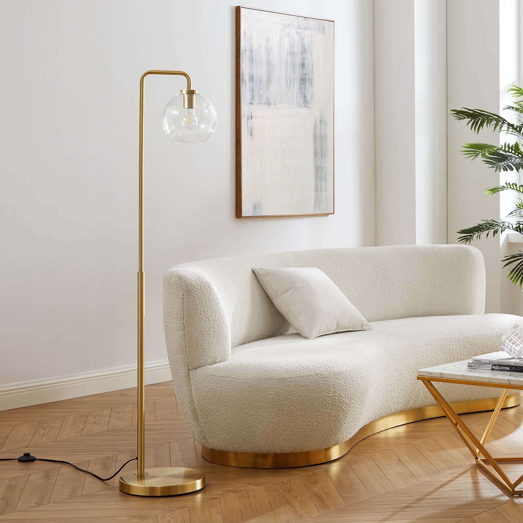 Silo Glass Globe Glass and Metal Floor Lamp - Image 10