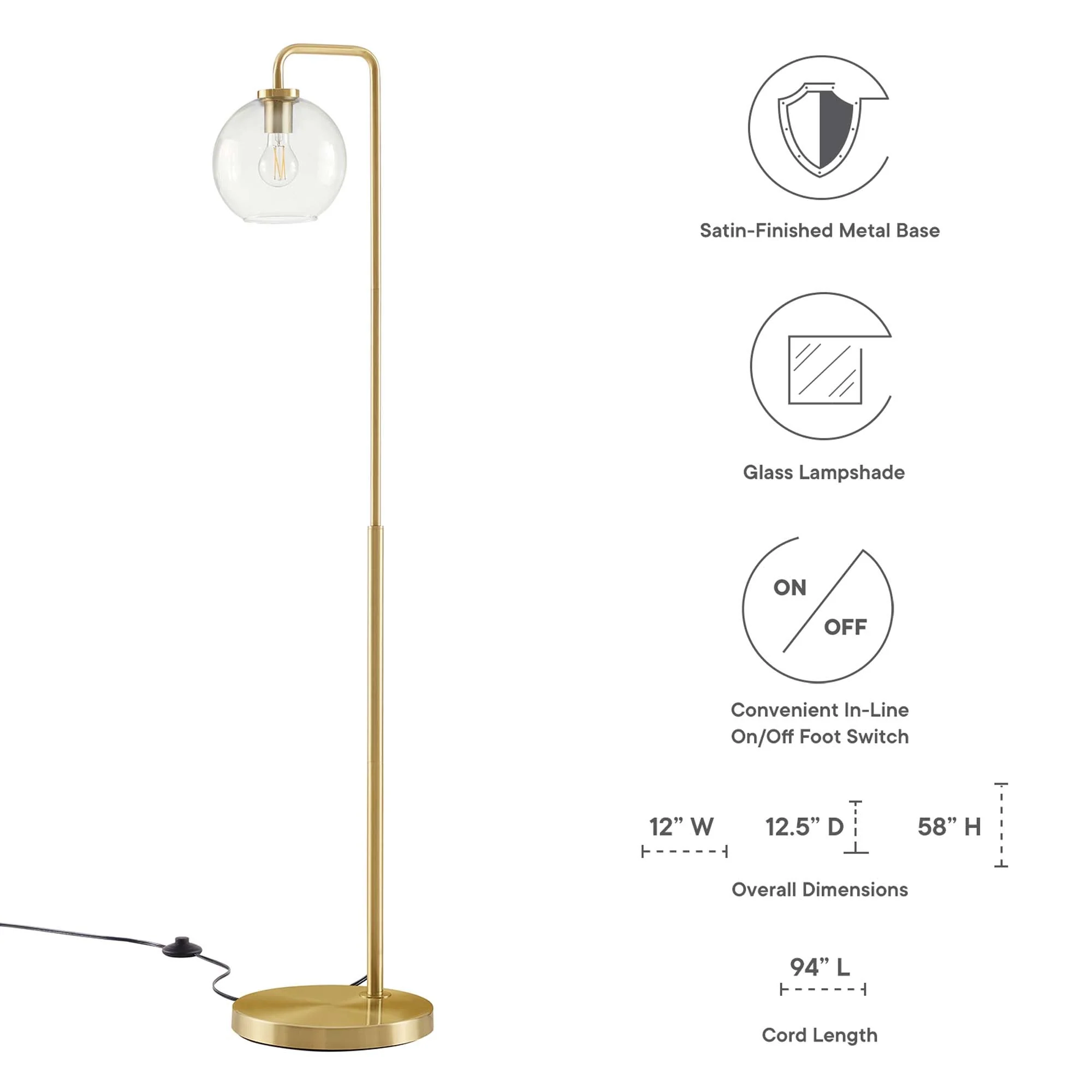 Silo Glass Globe Glass and Metal Floor Lamp - Image 16