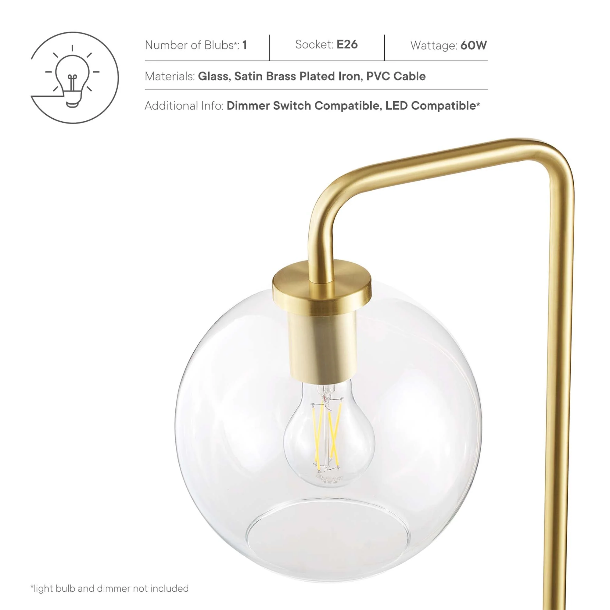 Silo Glass Globe Glass and Metal Floor Lamp - Image 17