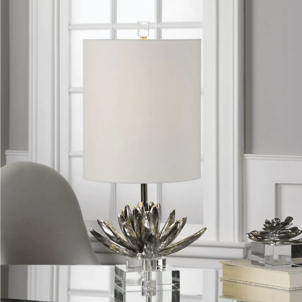 Silver Lotus Accent Lamp - Image 2