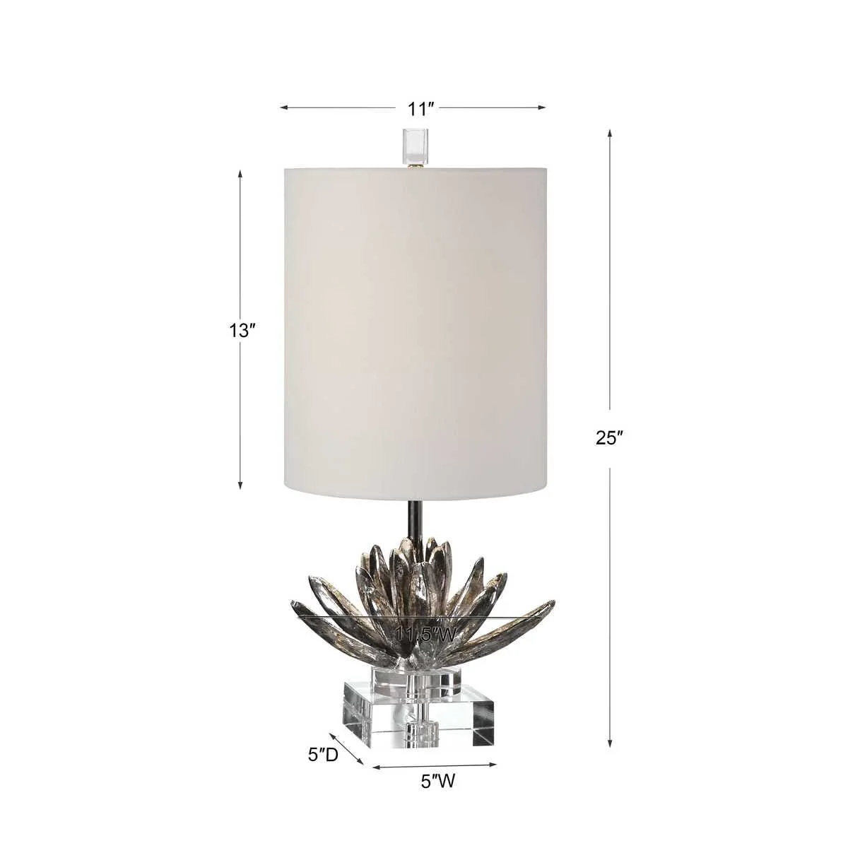 Silver Lotus Accent Lamp - Image 4