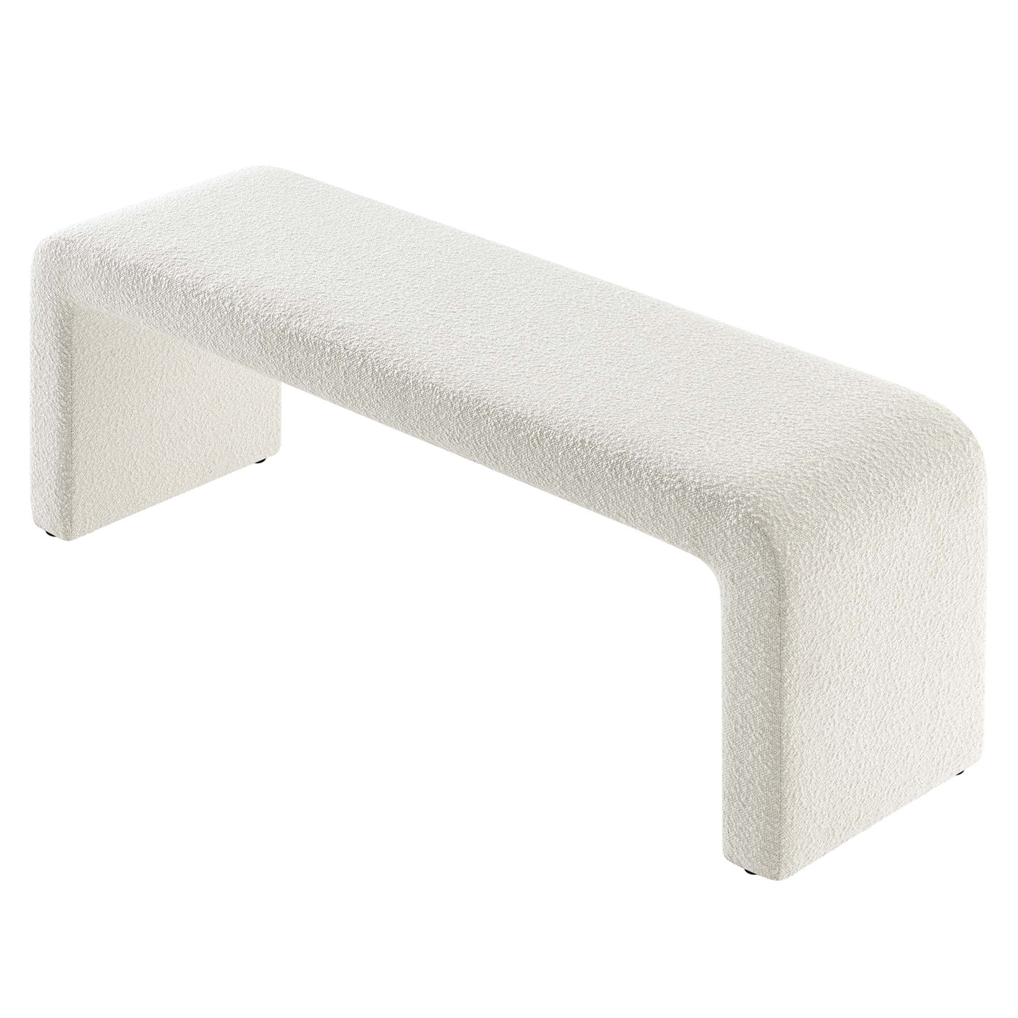 Simba Boucle Fabric Waterfall Long Bench - Image 6