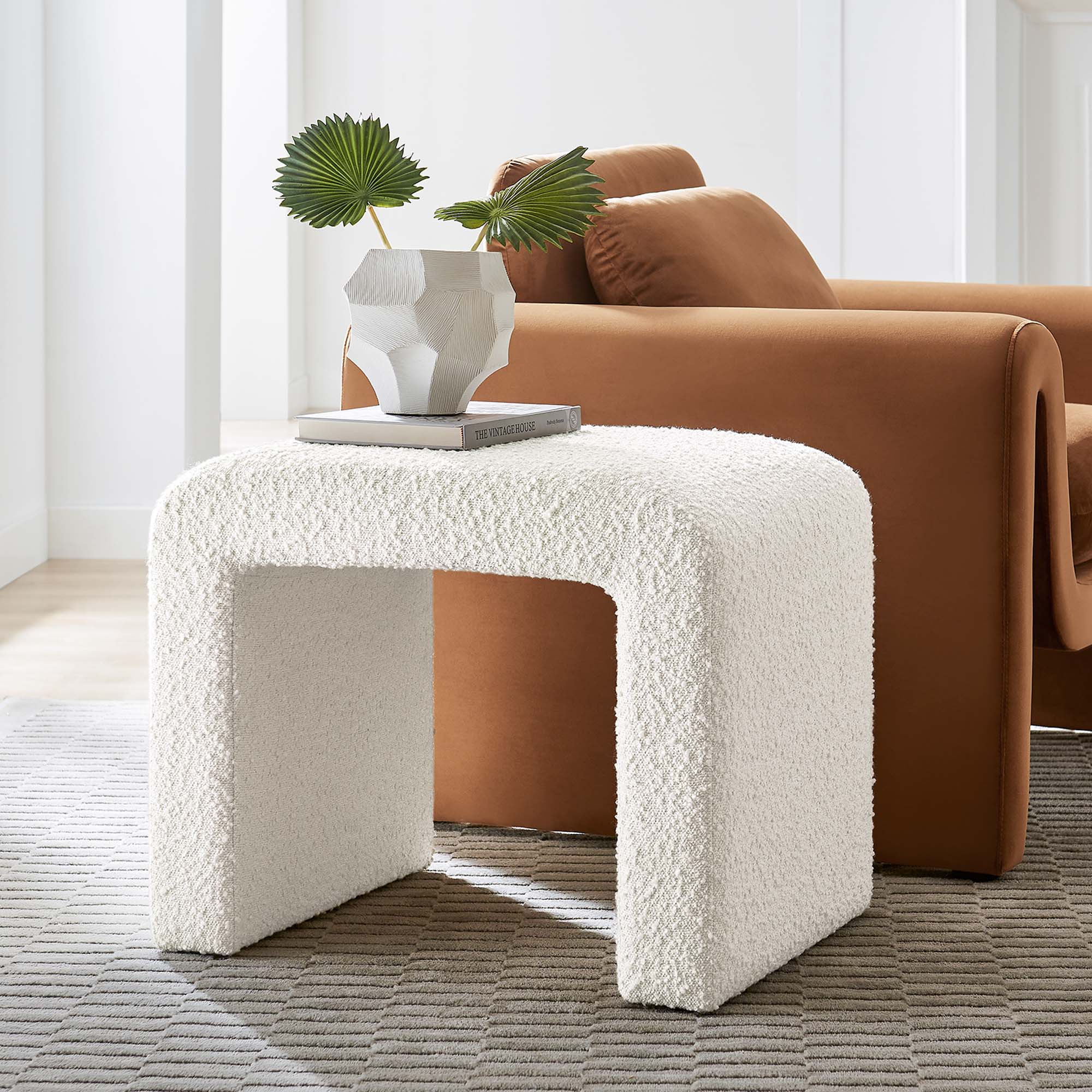 Simba Boucle Fabric Waterfall Stool - Image 3