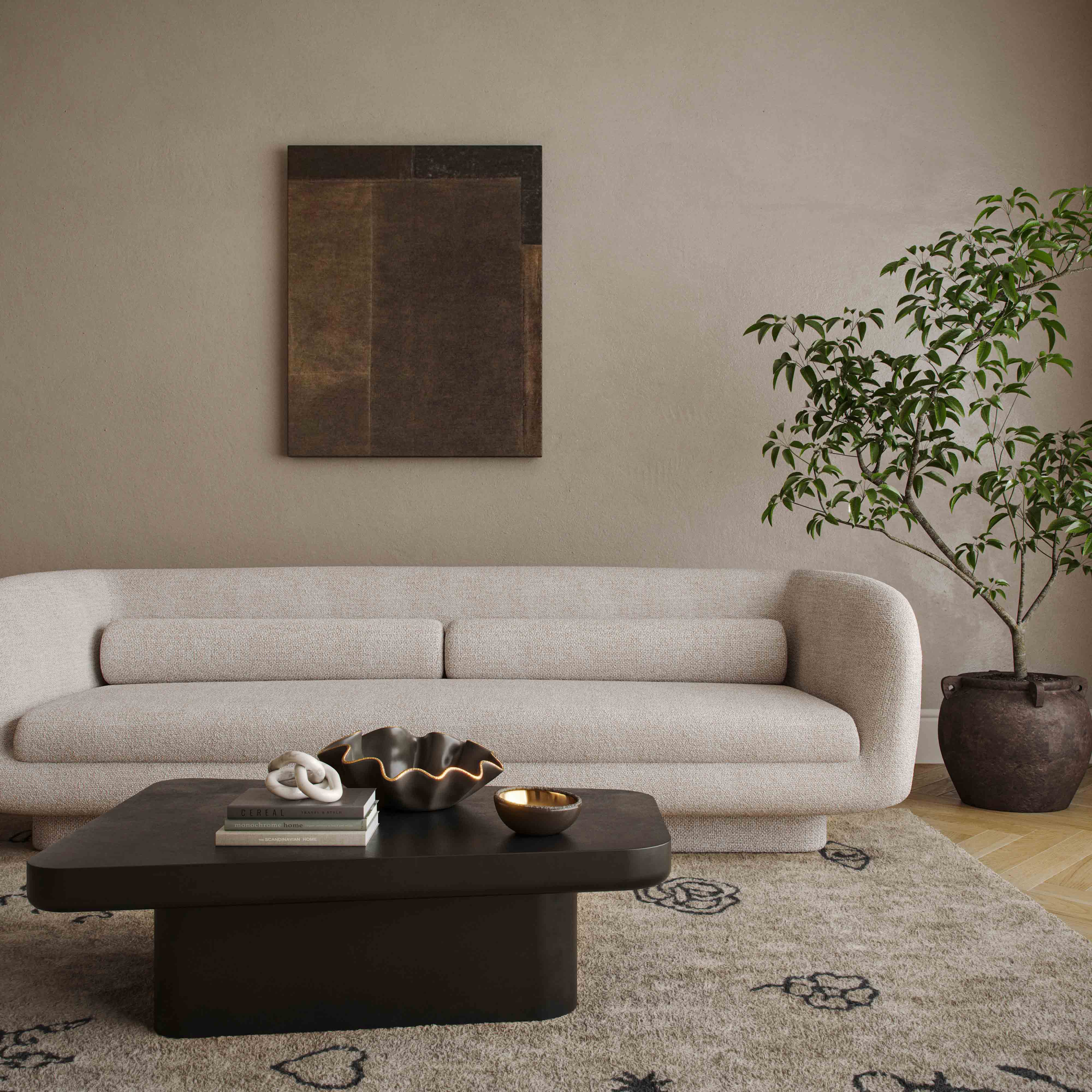 Simone 96" Cream Performance Boucle Sofa - Image 2