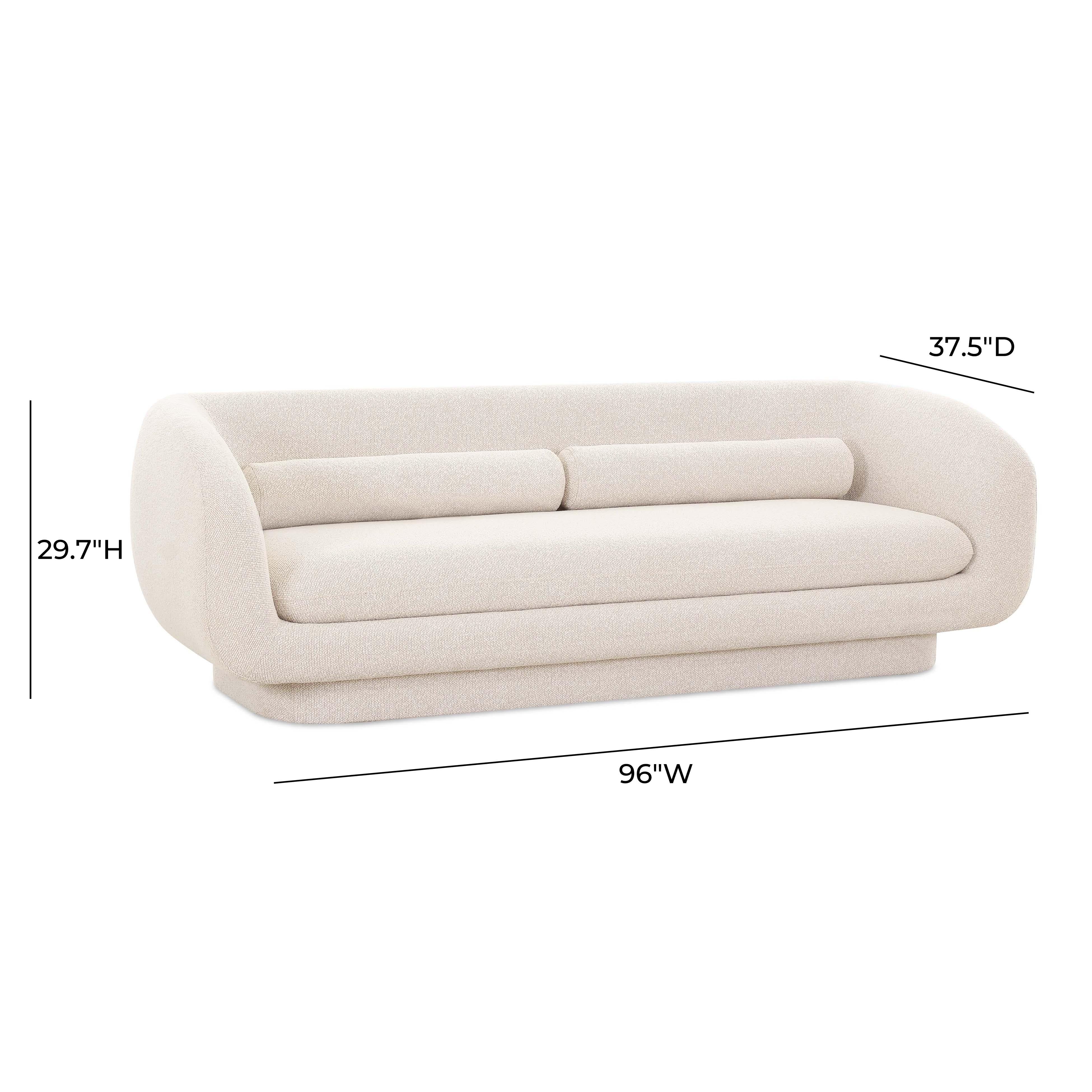 Simone 96" Cream Performance Boucle Sofa - Image 6