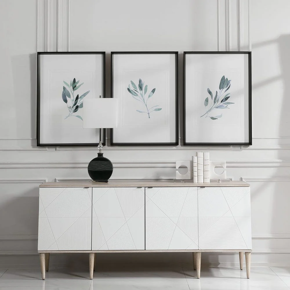 Simple Sage Framed Prints, S/3 - Image 2