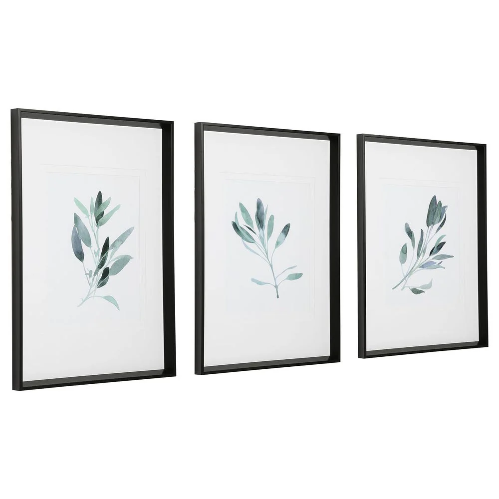 Simple Sage Framed Prints, S/3 - Image 3