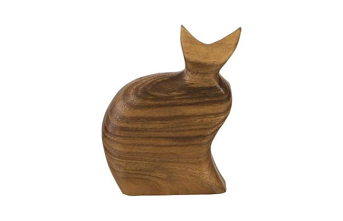 Sitting Cat Sculpture, Natural - Image 2