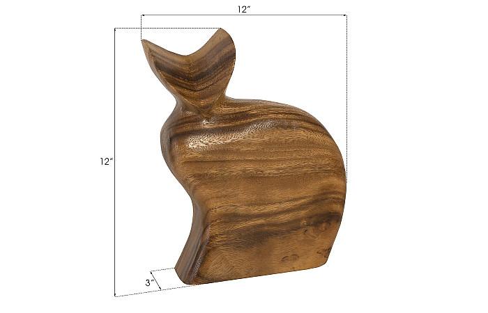 Sitting Cat Sculpture, Natural - Image 5