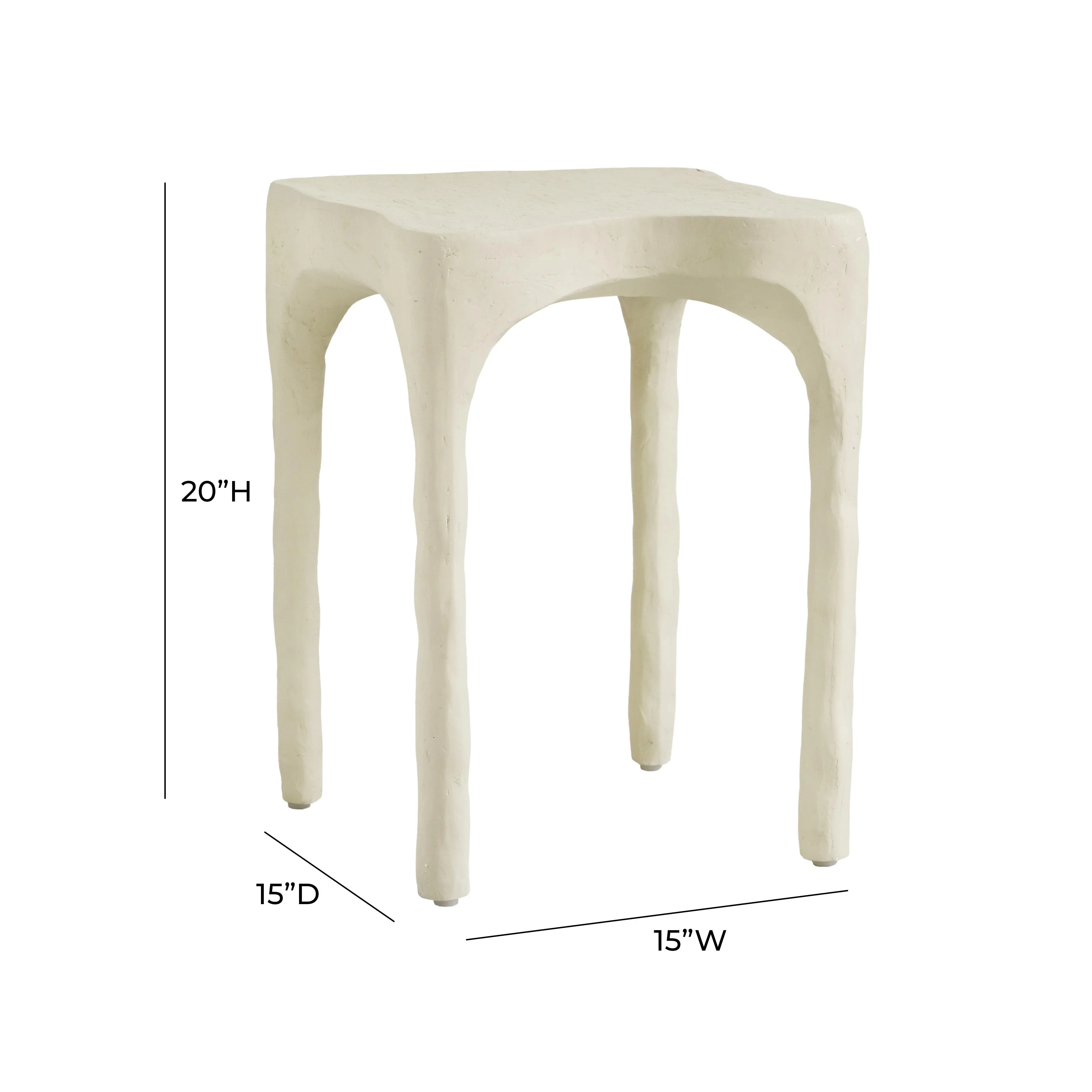 Skully Cream Textured Side Table - Image 5