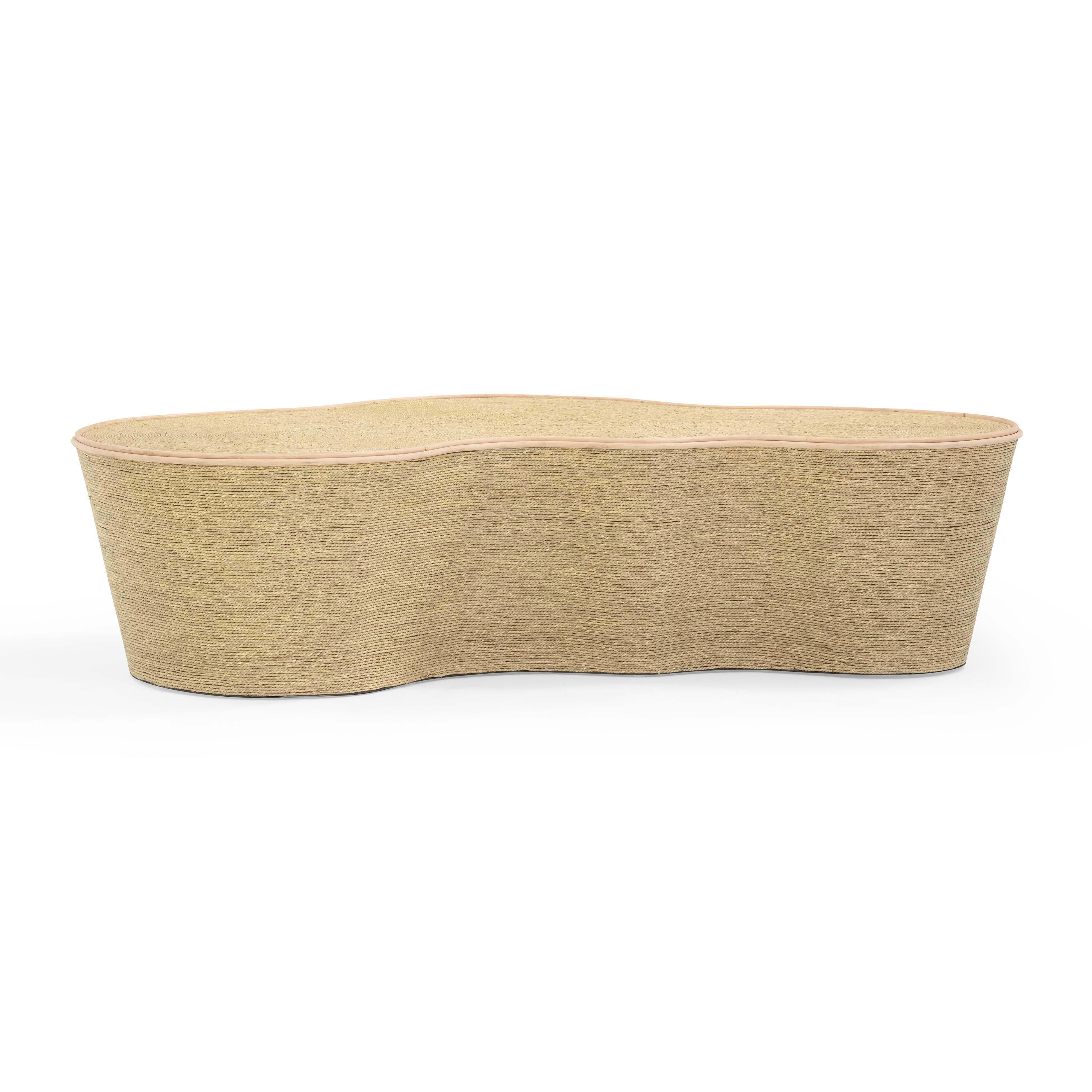 Slab 60" Natural Seagrass Coffee Table