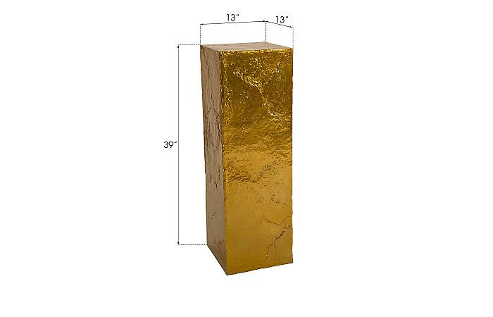 Slate Pedestal, Large, Liquid Gold - Image 4